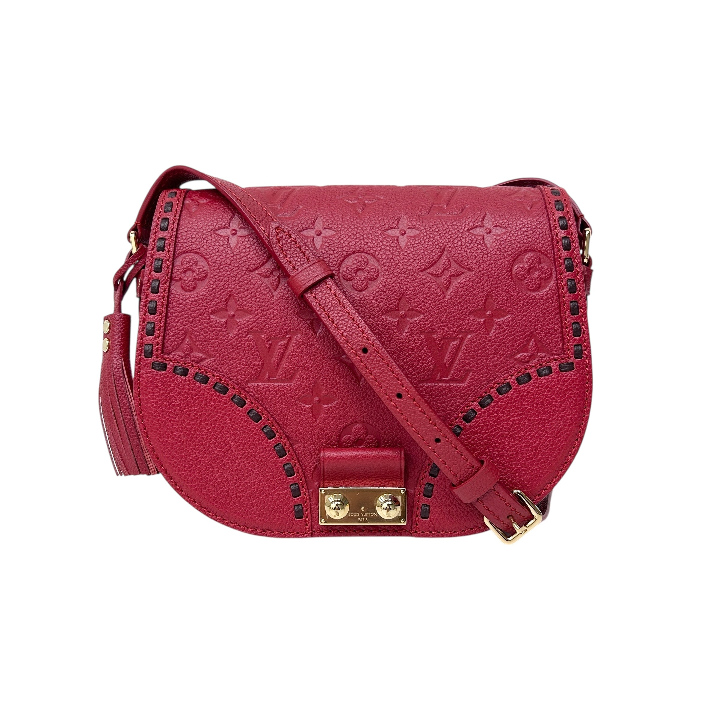 Red Monogram Empreinte Leather Junot Bag w/GHW