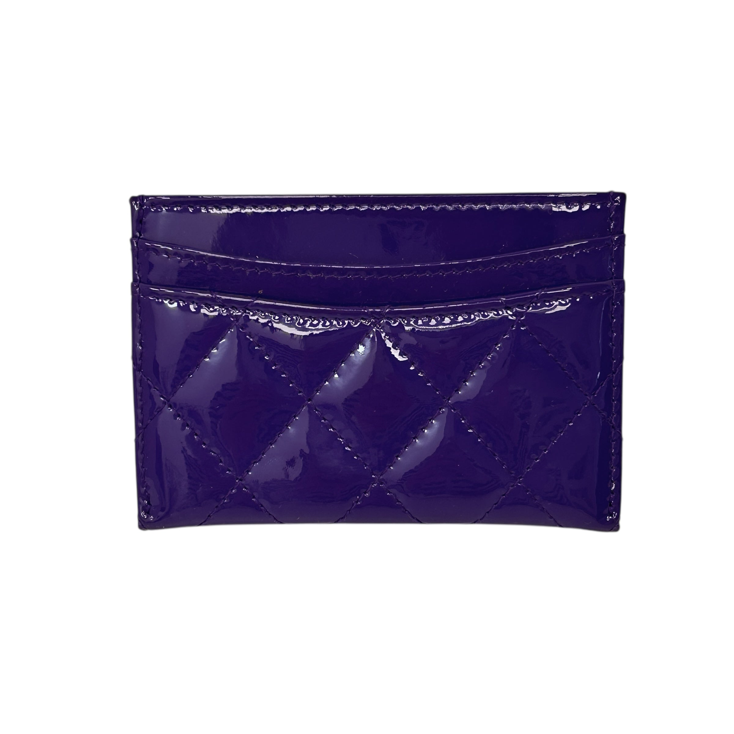 Purple Patent Leather Classic Card Holder w/SHW