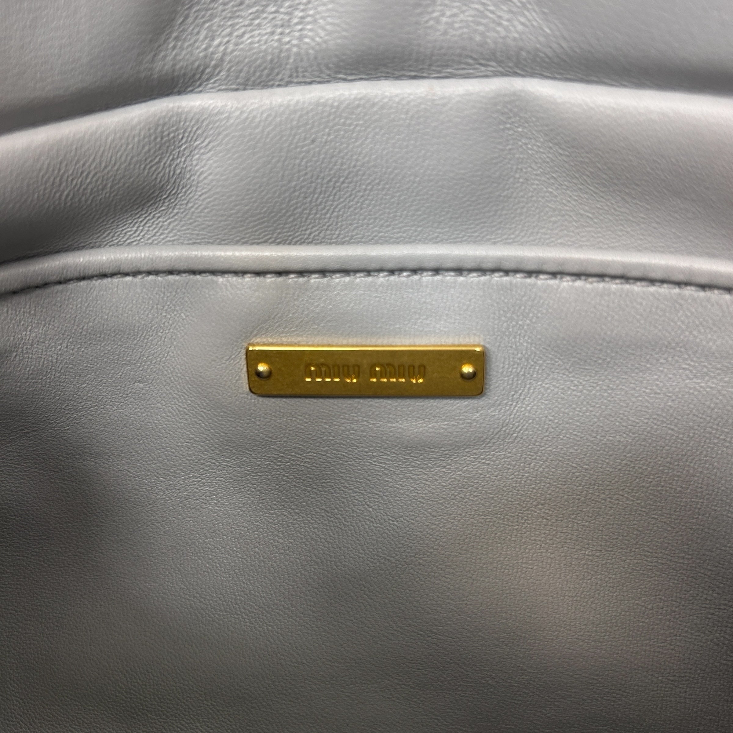 Grey Matelasse Nappa Leather Frame Bag w/GHW