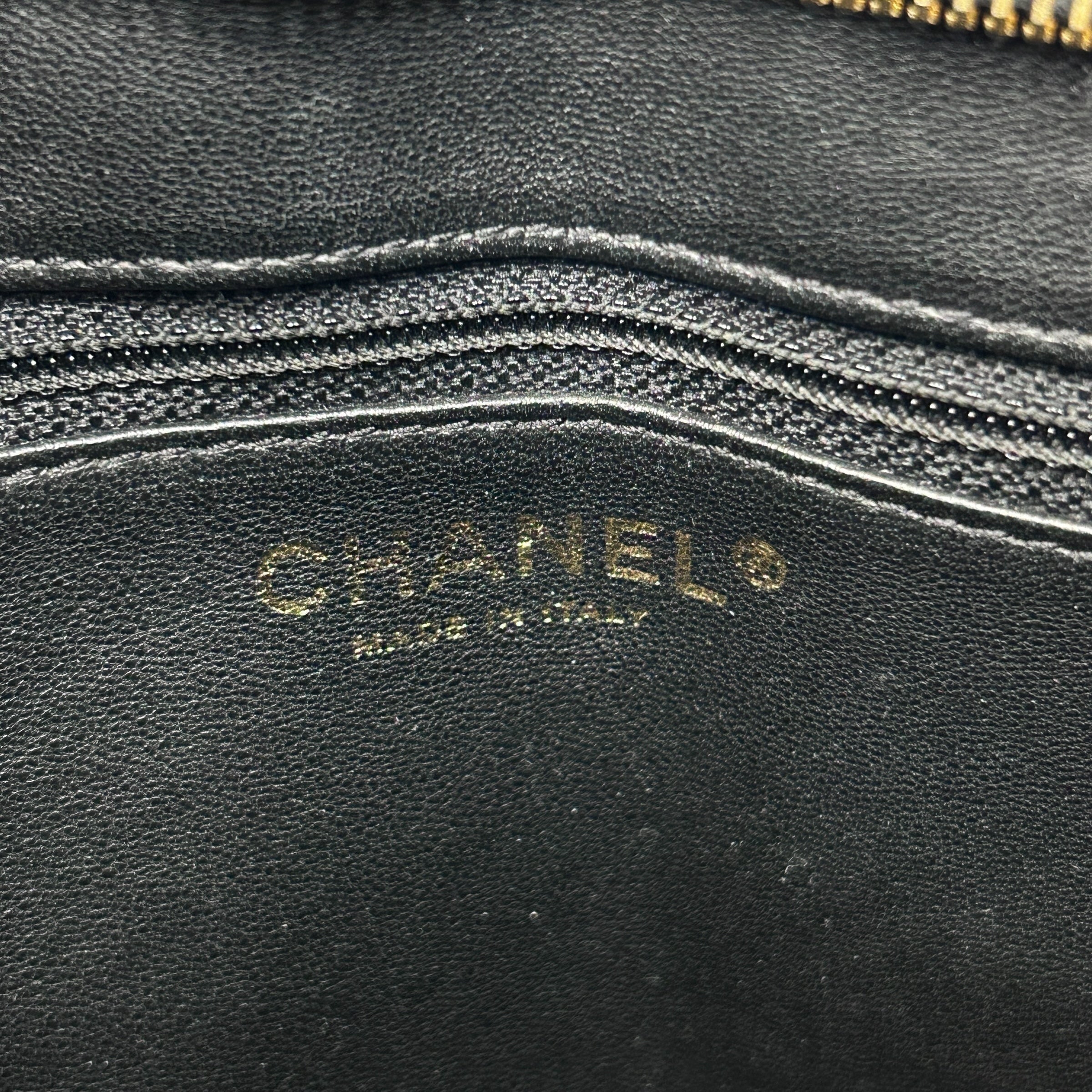 Black Quilted Caviar Leather Medallion Tote Bag w/GHW