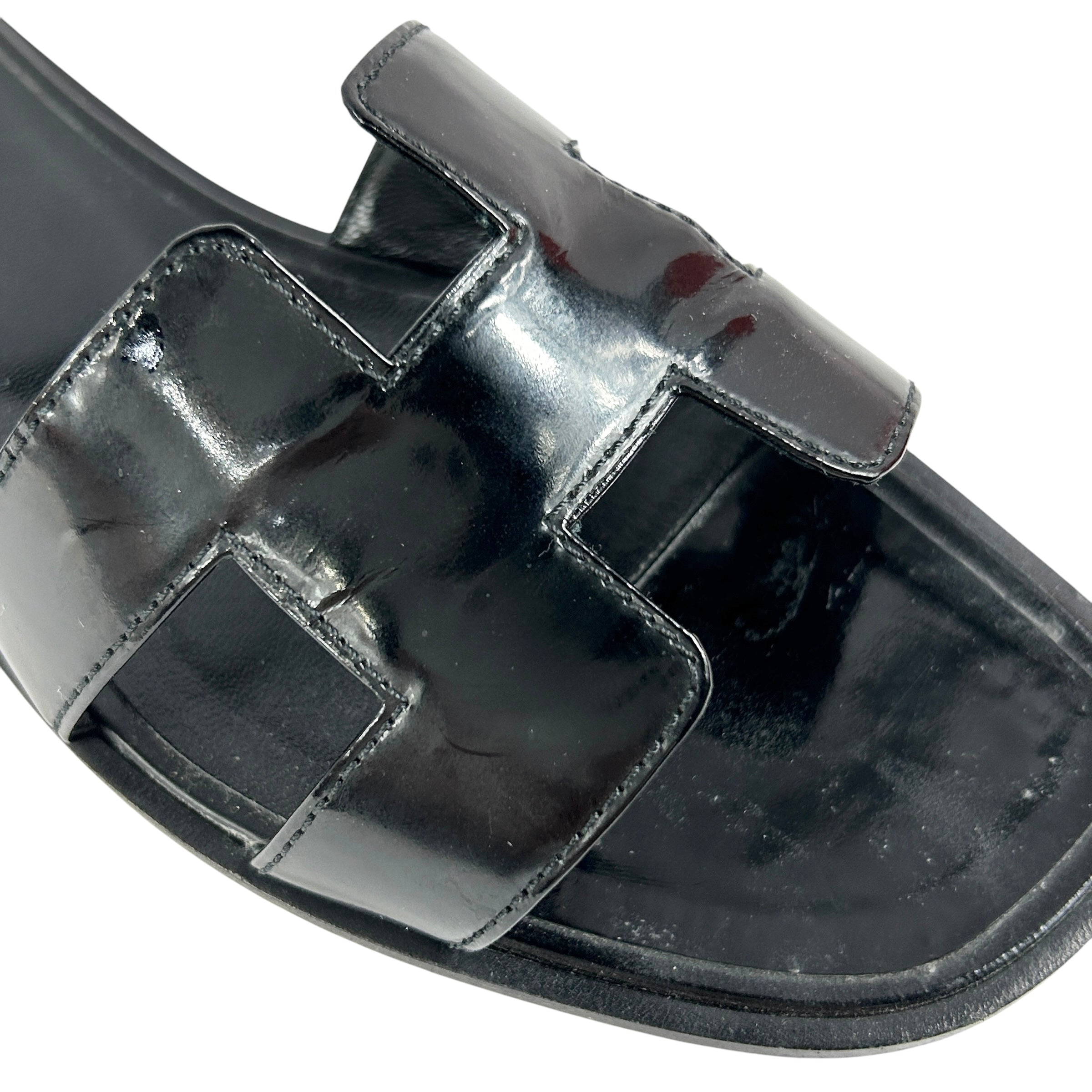 Black Patent Oran Sandals