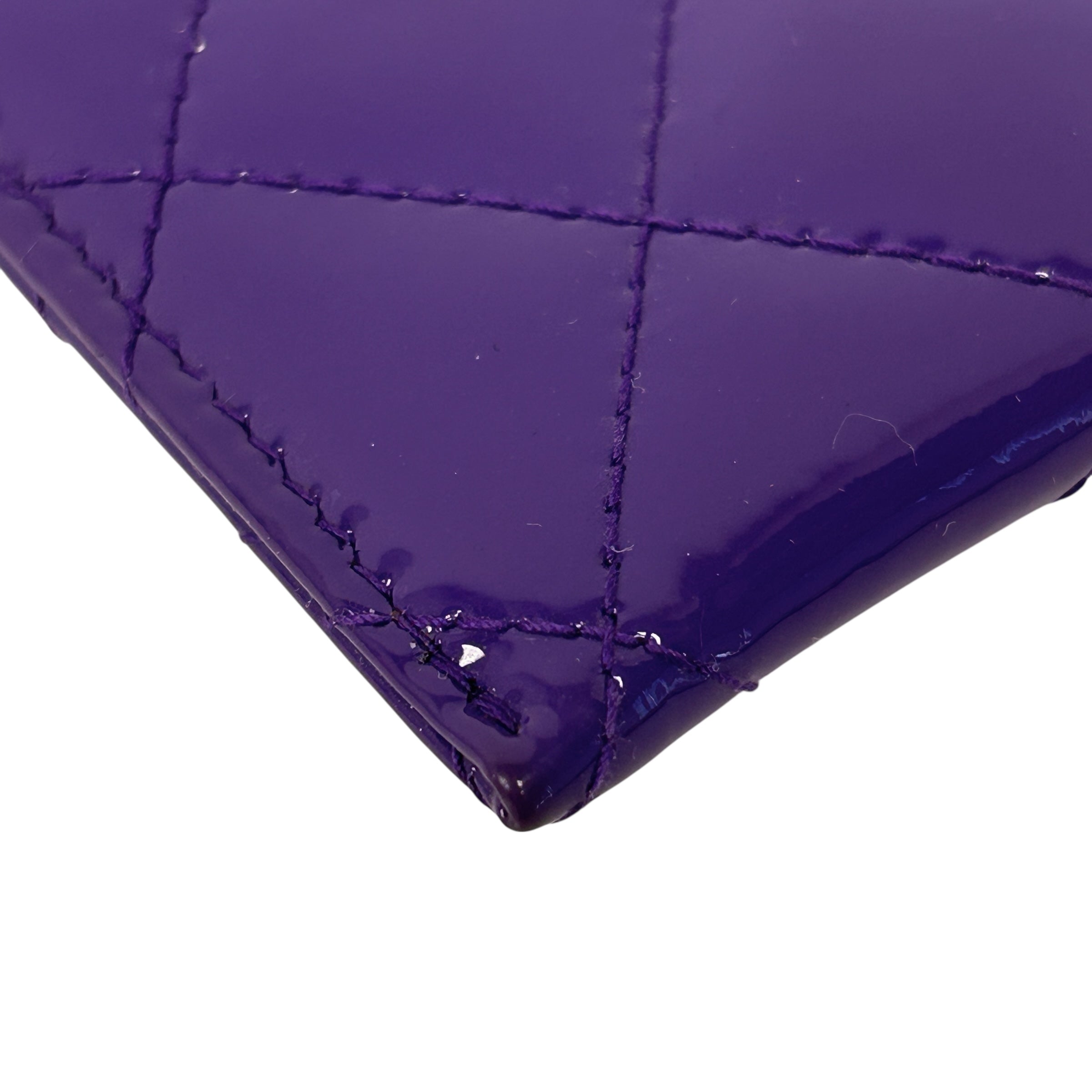 Purple Patent Leather Classic Card Holder w/SHW