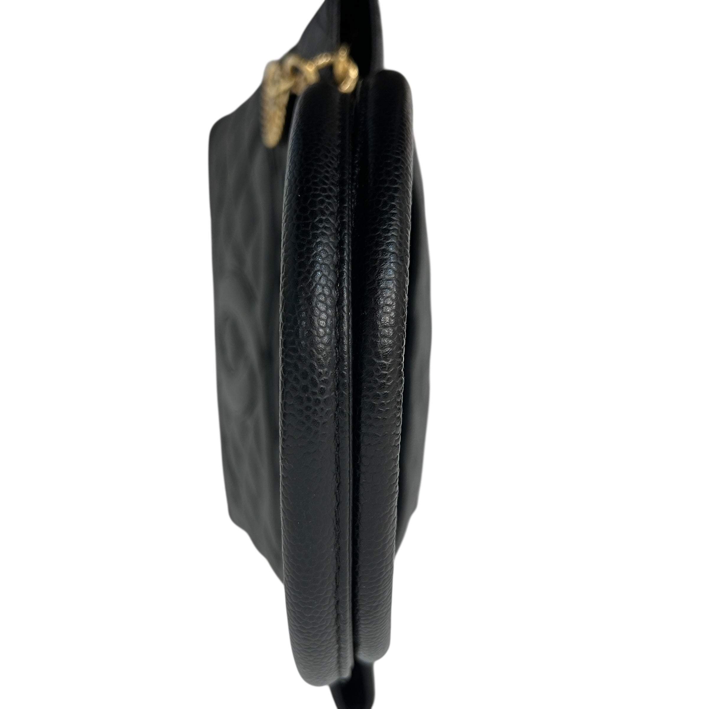 Black Quilted Caviar Leather Medallion Tote Bag w/GHW