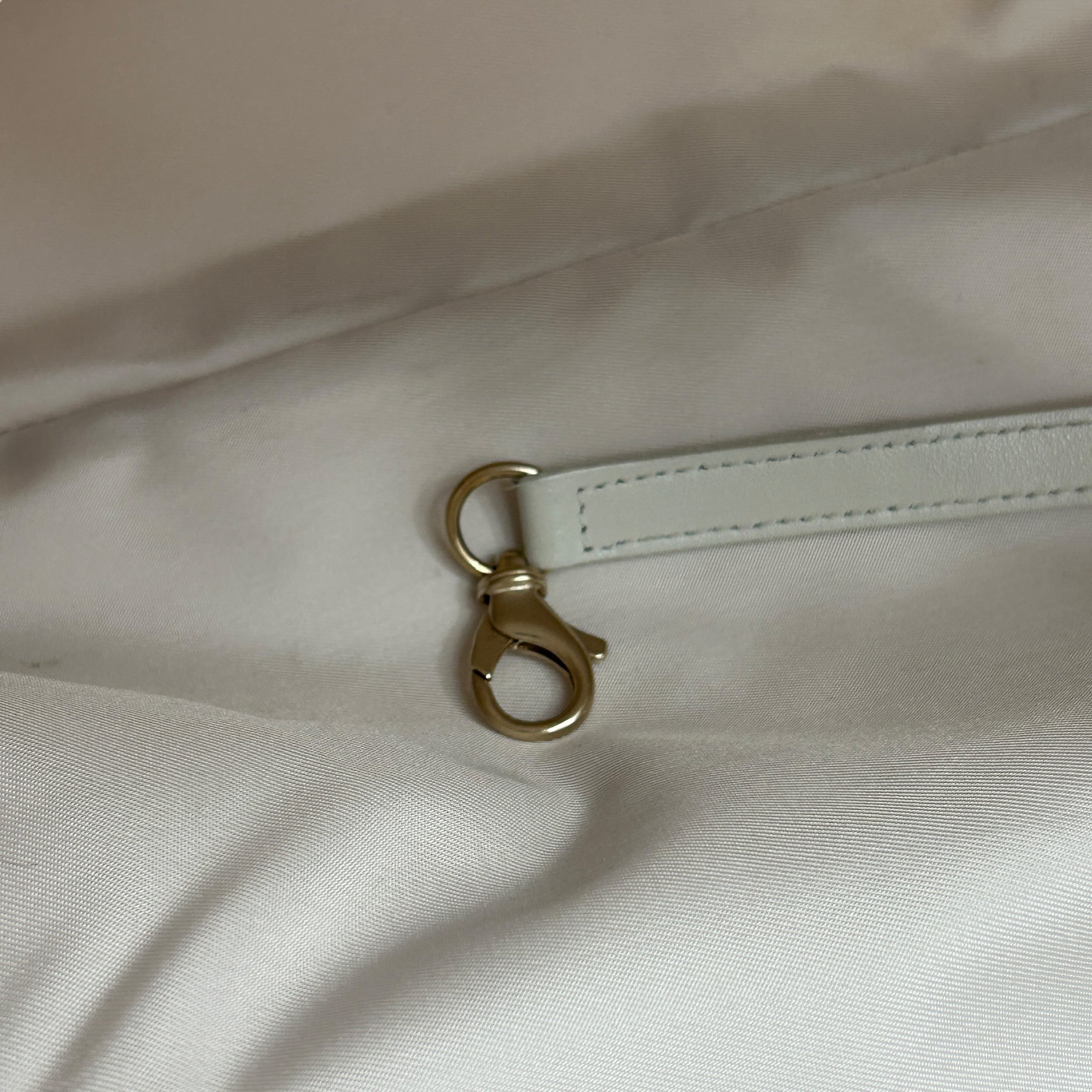 Vintage CC Light Pink/White Fabric Canvas Tote w/Leather Handles w/GHW