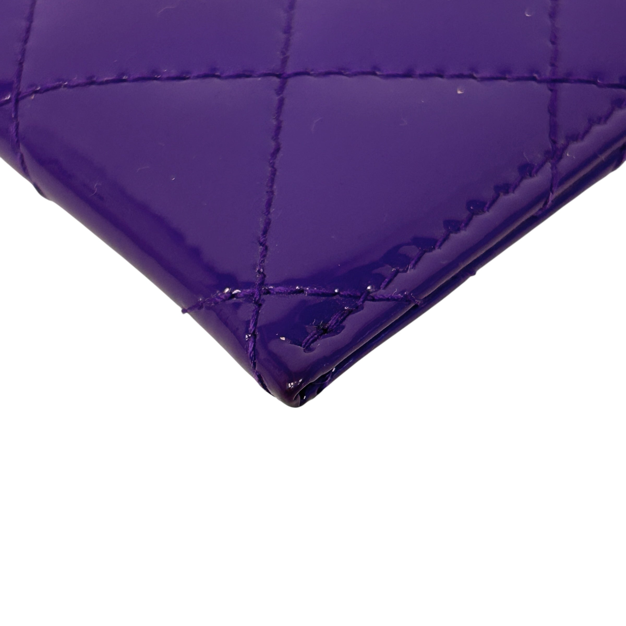 Purple Patent Leather Classic Card Holder w/SHW