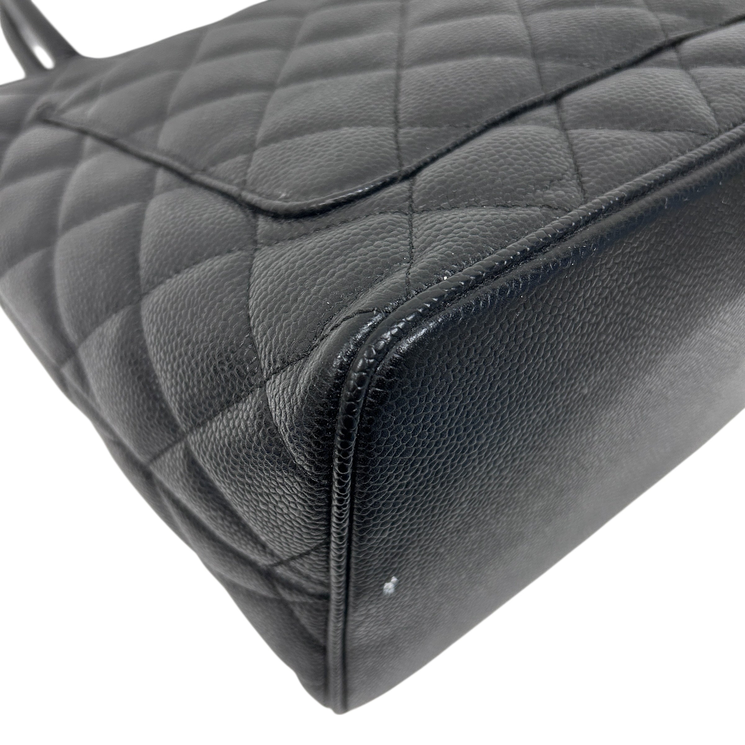 Black Quilted Caviar Leather Medallion Tote Bag w/GHW