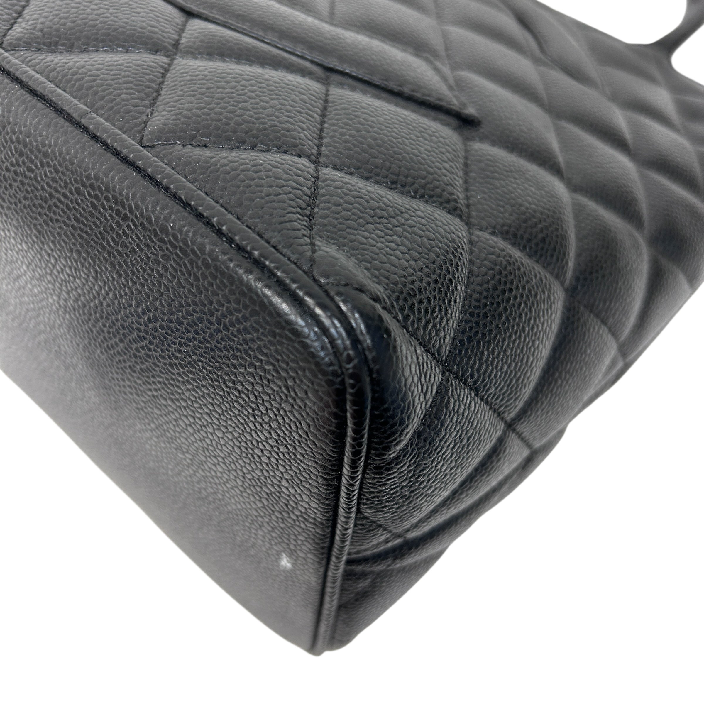 Black Quilted Caviar Leather Medallion Tote Bag w/GHW