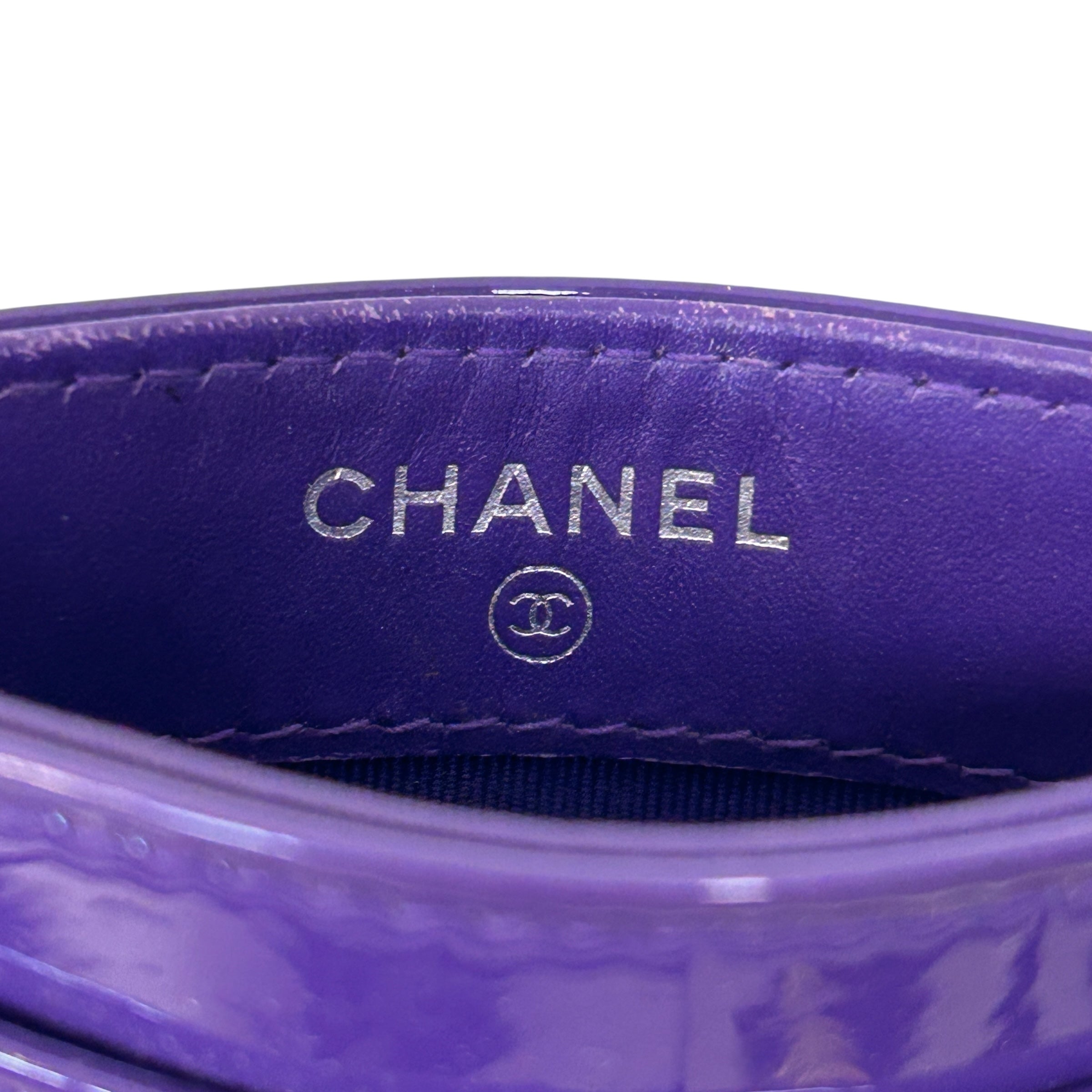 Purple Patent Leather Classic Card Holder w/SHW