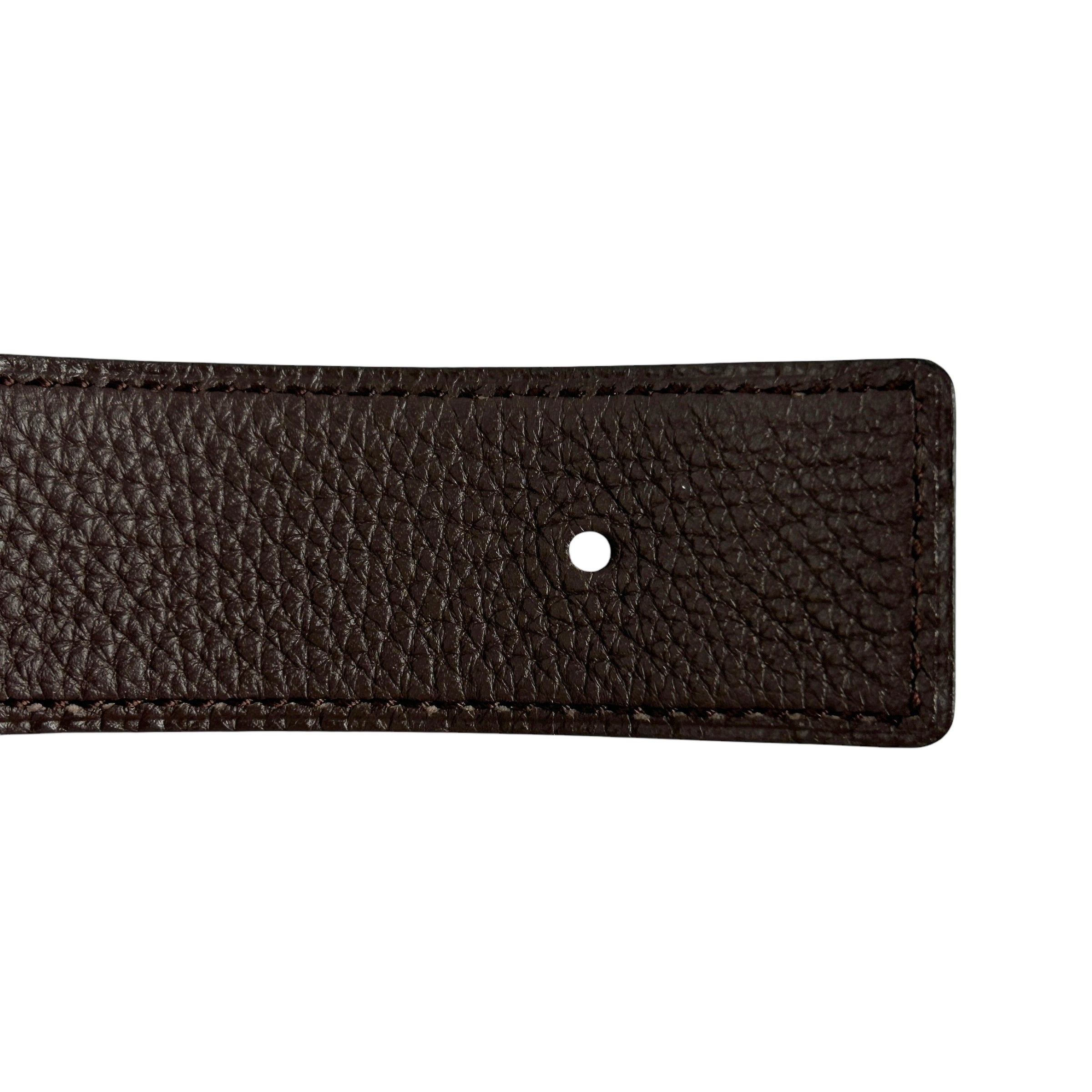 Reversible Black Calfskin/Chocolate Brown Togo H Belt w/PHW