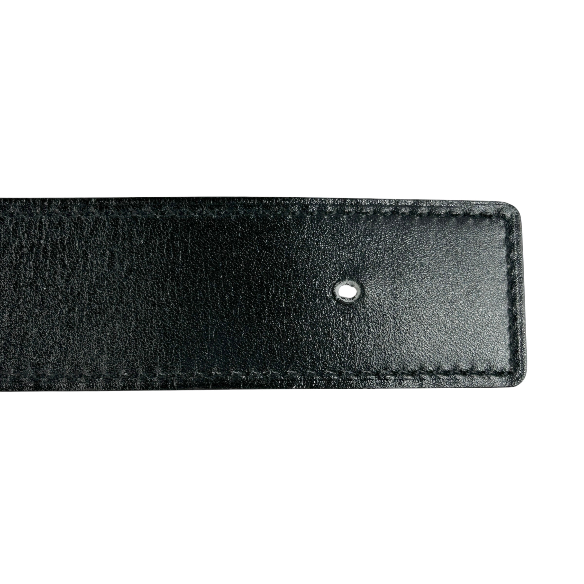 Reversible Black Calfskin/Chocolate Brown Togo H Belt w/PHW