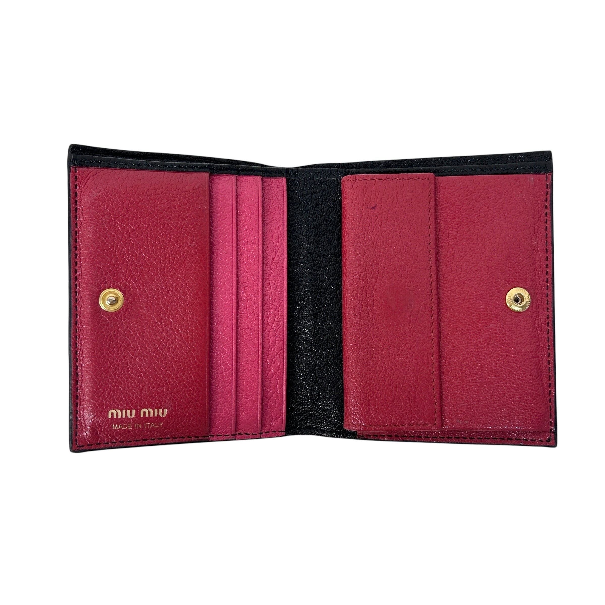 Vintage Black & Red Calfskin Bifold Wallet