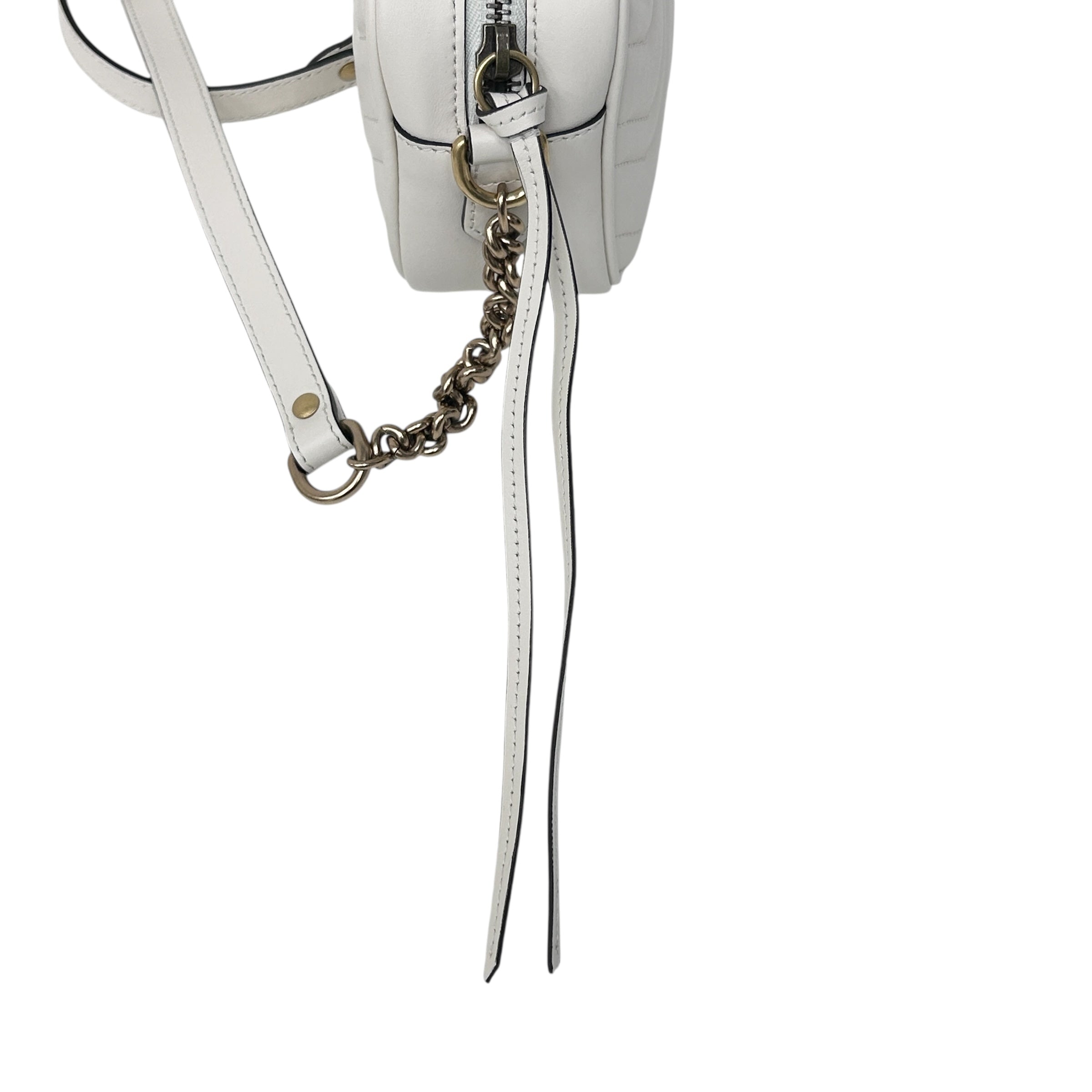 Off-White Quilted Leather Marmont Mini Camera Bag w/GHW