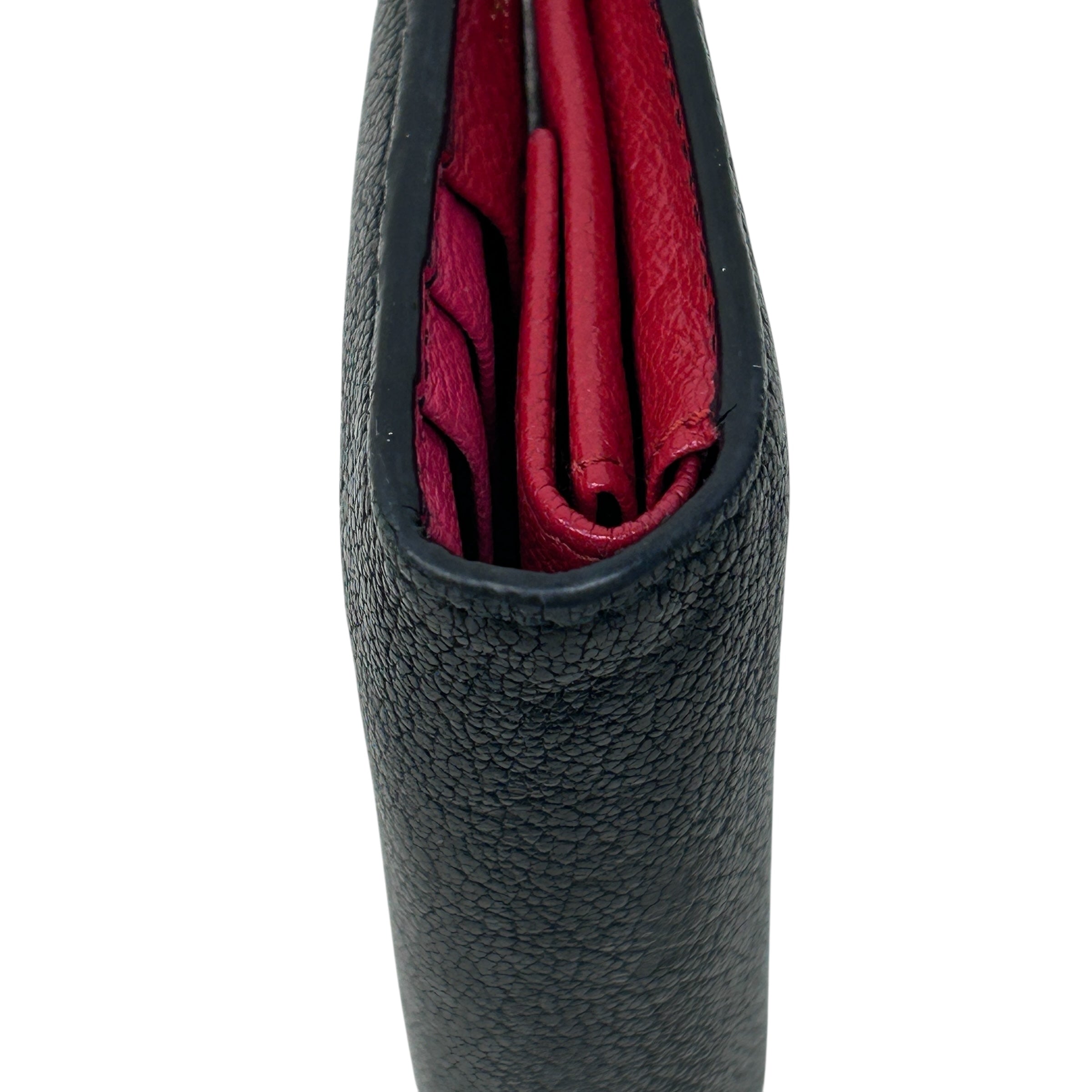 Vintage Black & Red Calfskin Bifold Wallet