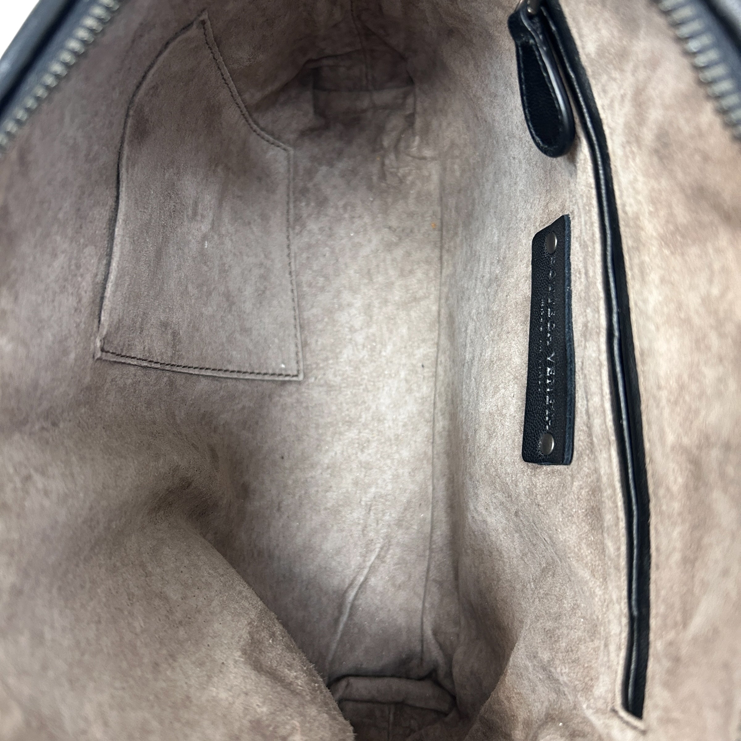 Black Intrecciato Woven Nappa Leather Nodini Crossbody Bag w/Gunmetal HW