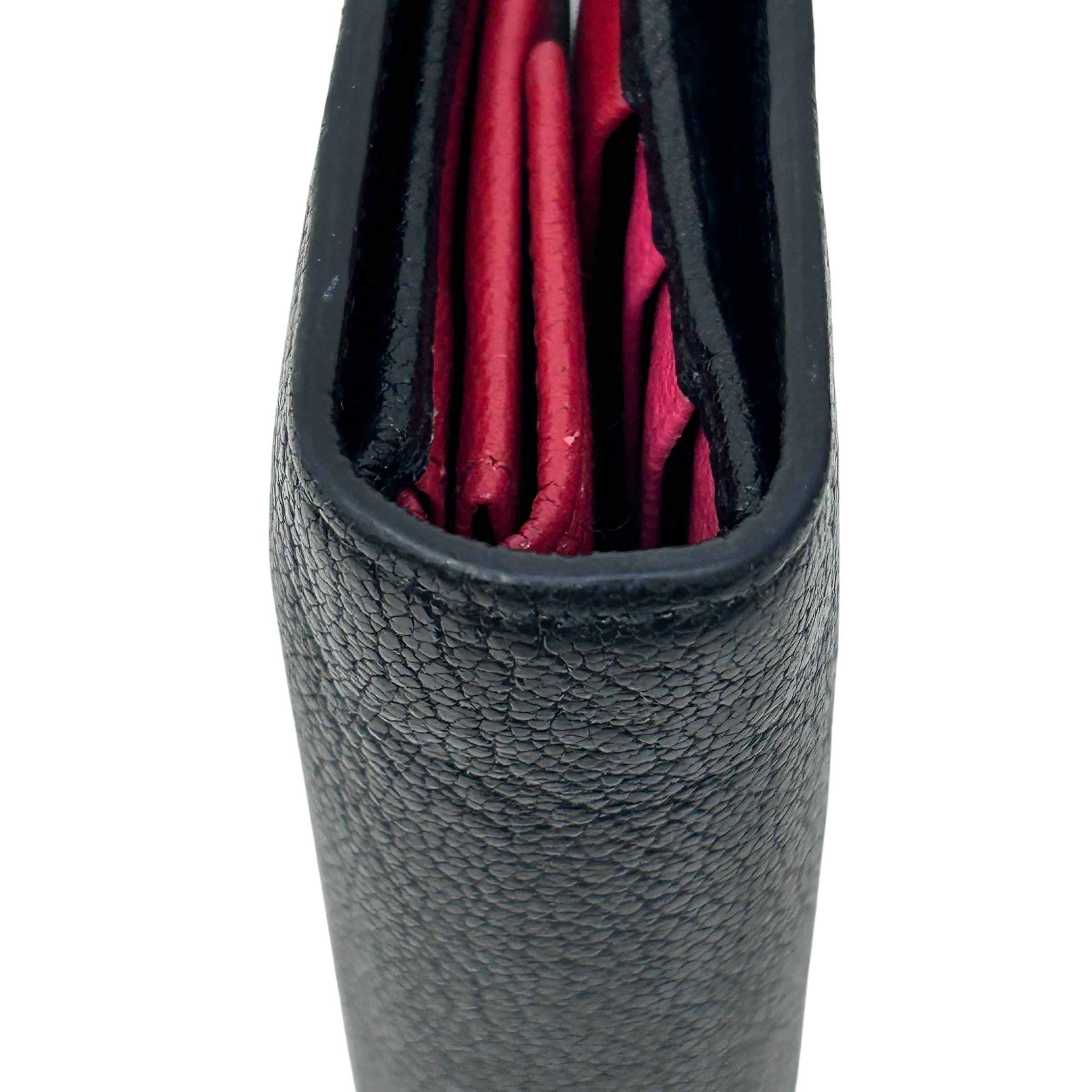 Vintage Black & Red Calfskin Bifold Wallet