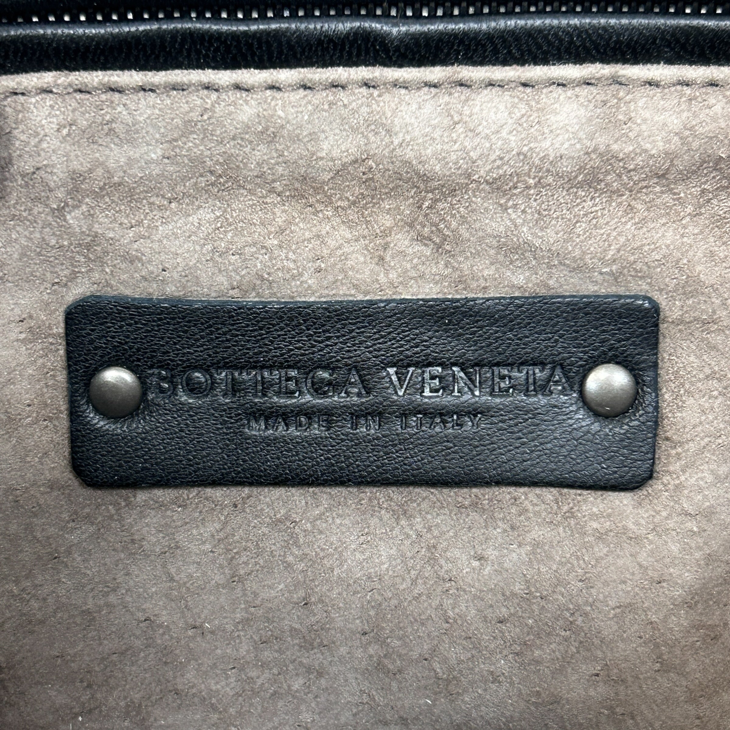 Black Intrecciato Woven Nappa Leather Nodini Crossbody Bag w/Gunmetal HW