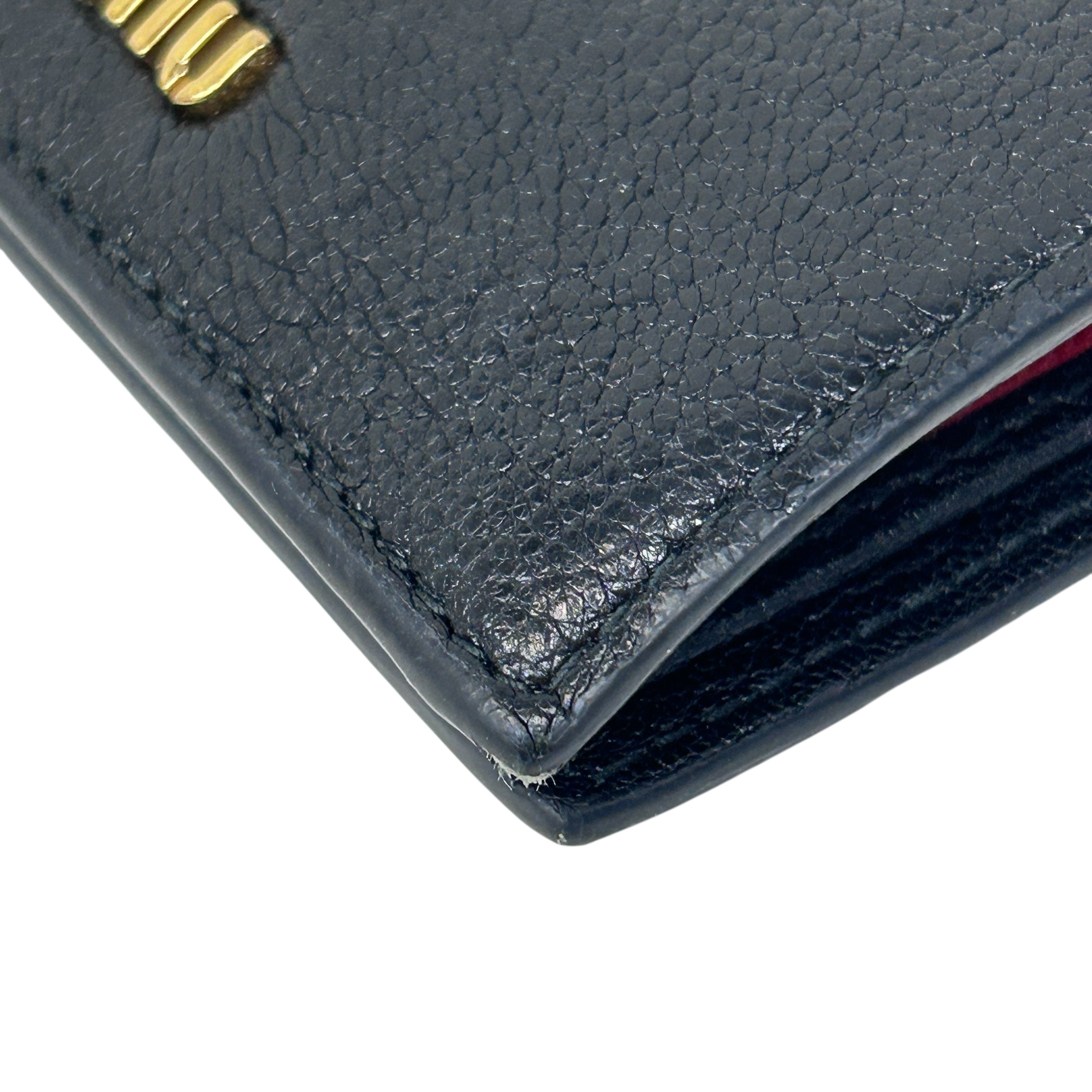 Vintage Black & Red Calfskin Bifold Wallet