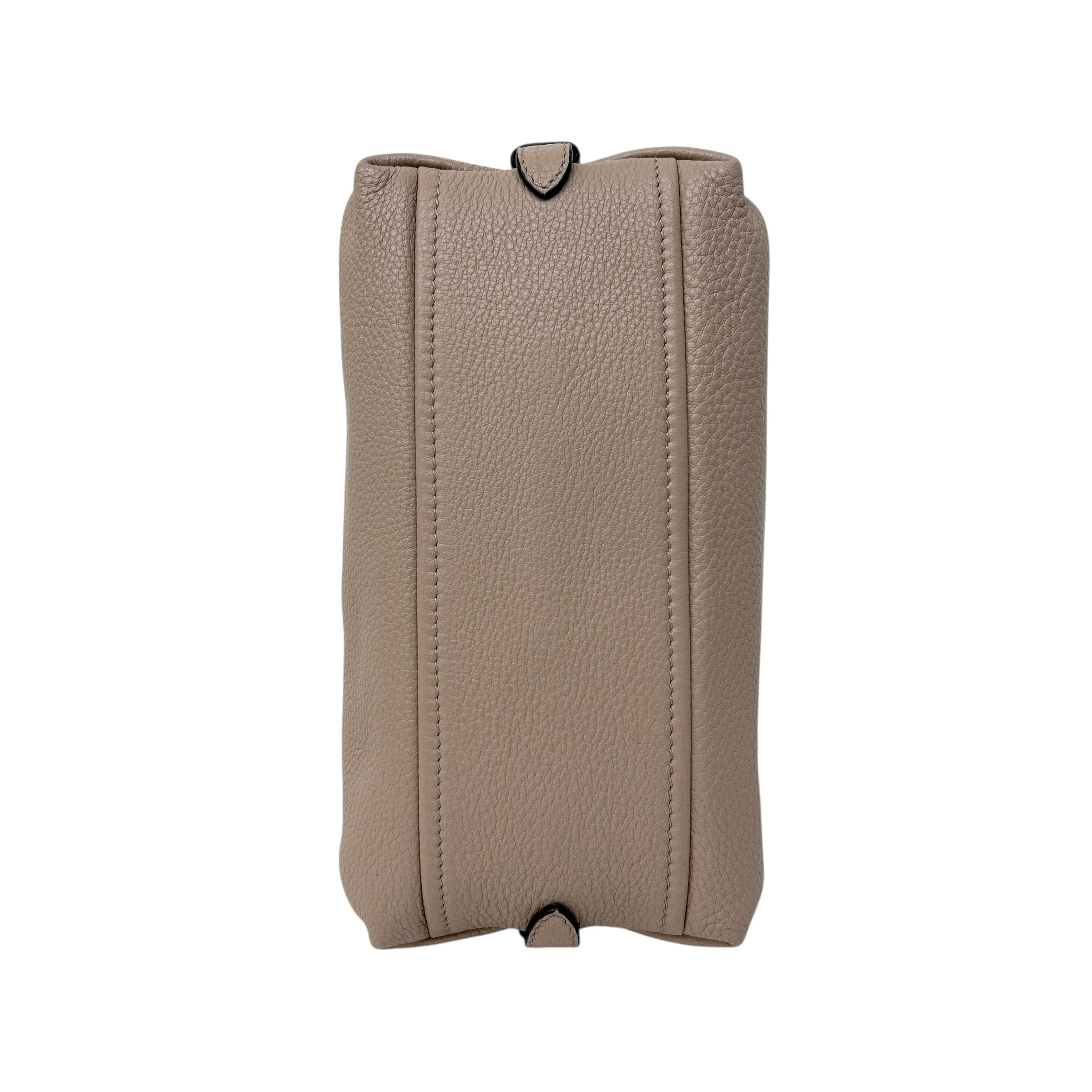 Beige Leather Pochette 2-Way Clutch Bag w/GHW