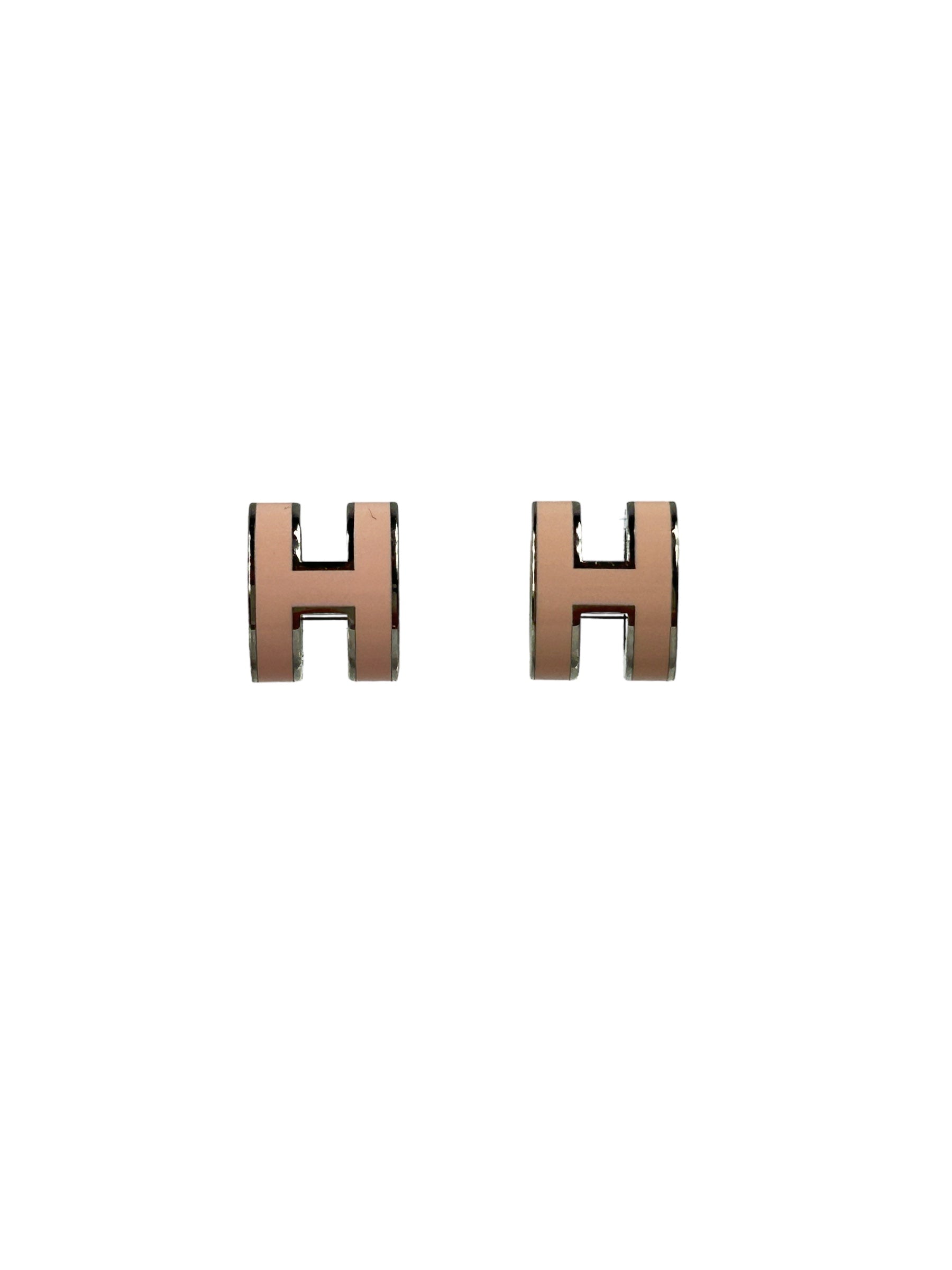 Rose Dragee Mini H Pop Stud Earrings w/PHW