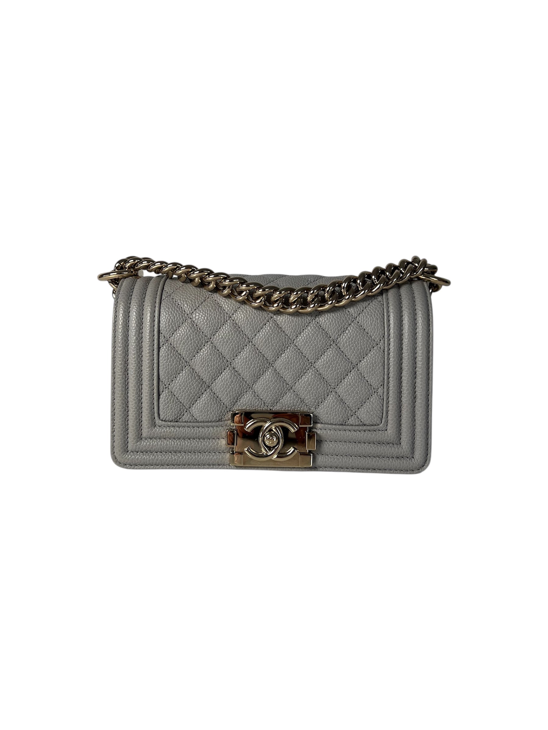 Grey Caviar Small Boy Bag LGHW