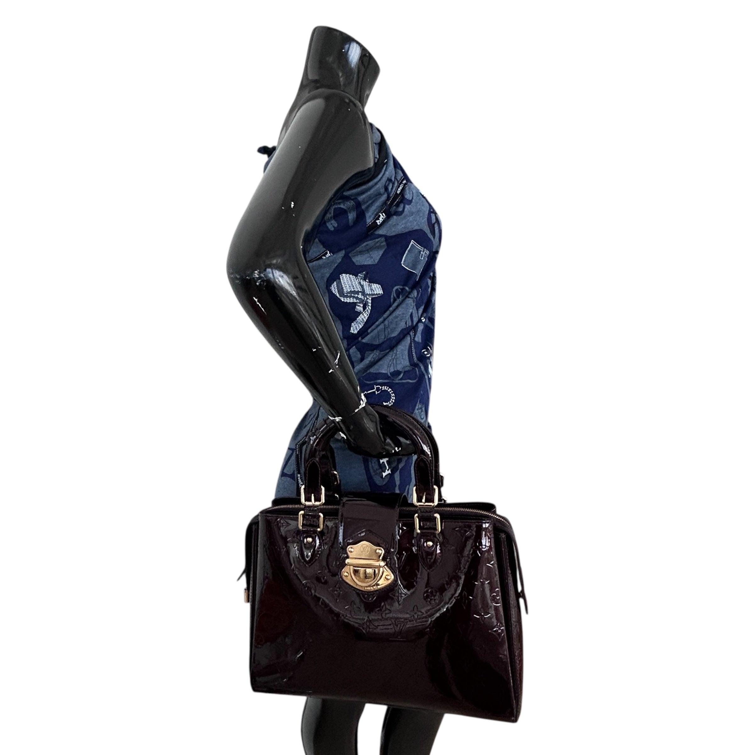 Amarante Monogram Vernis Melrose Bag w/GHW