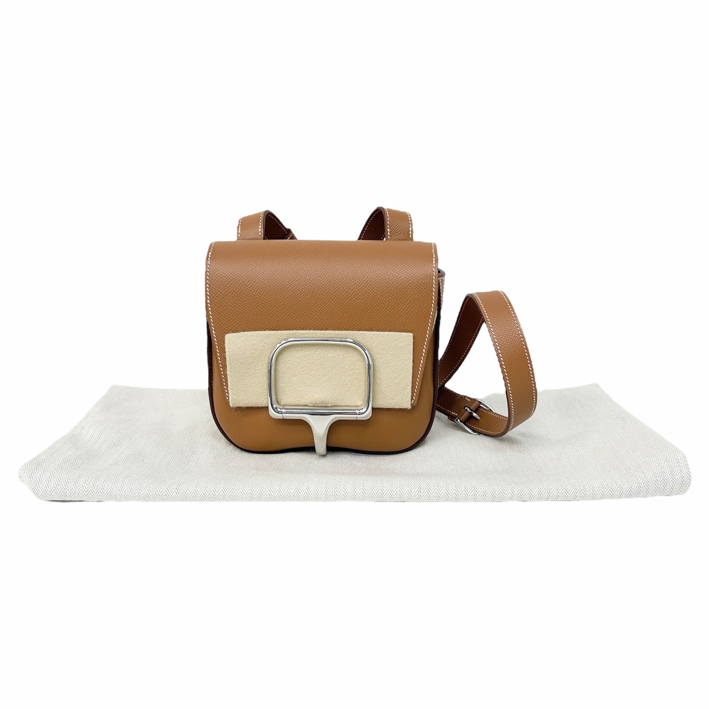 Gold Epsom Leather Mini Della Cavalleria w/PHW