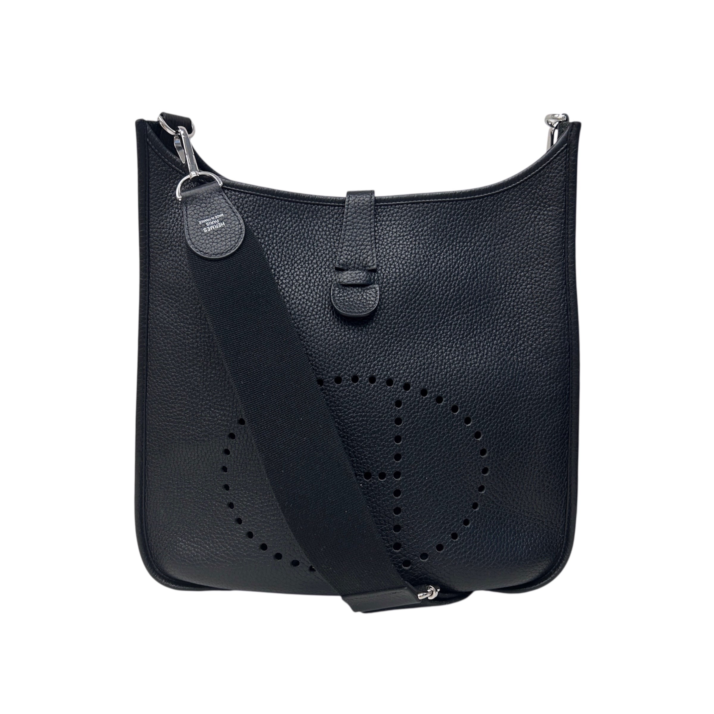 Black Clemence Leather Evelyne GM 33 Bag w/PHW