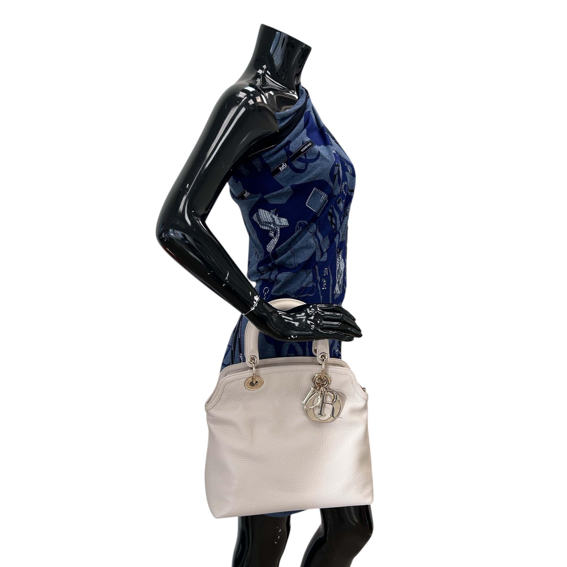 Beige Leather Granville 2 Way Bag w/GHW