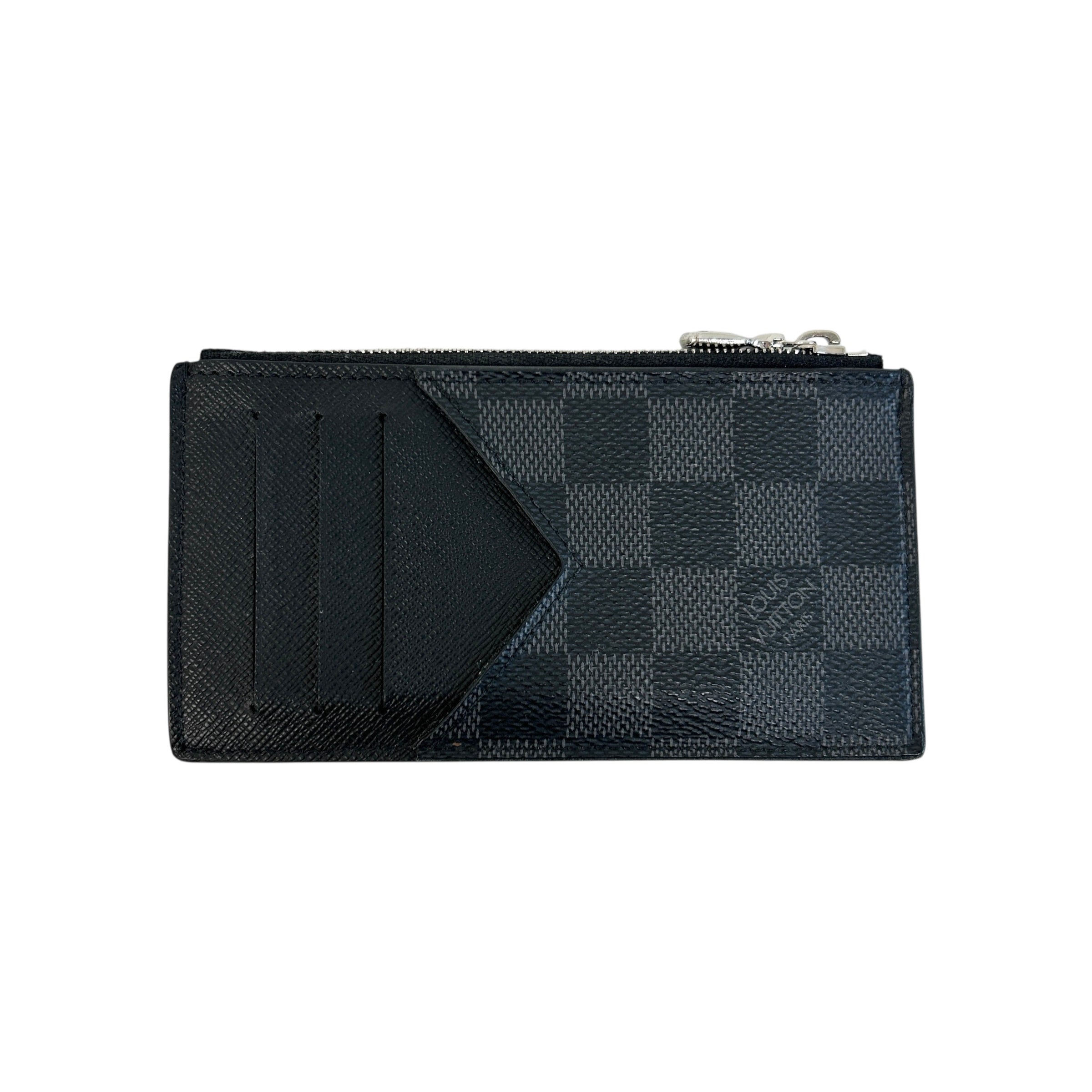 graphite damier coin card holder