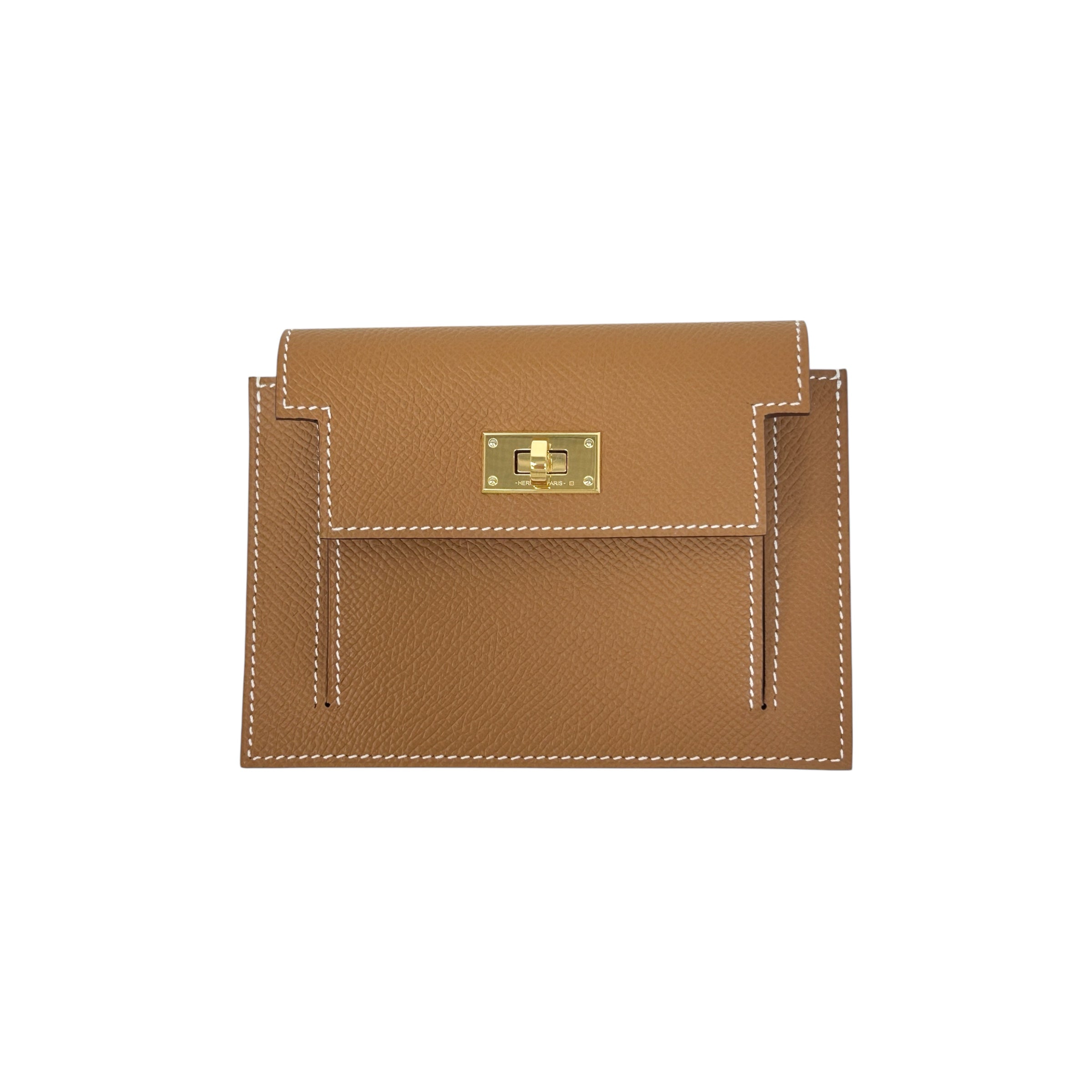 gold kelly pocket wallet w/GHW
