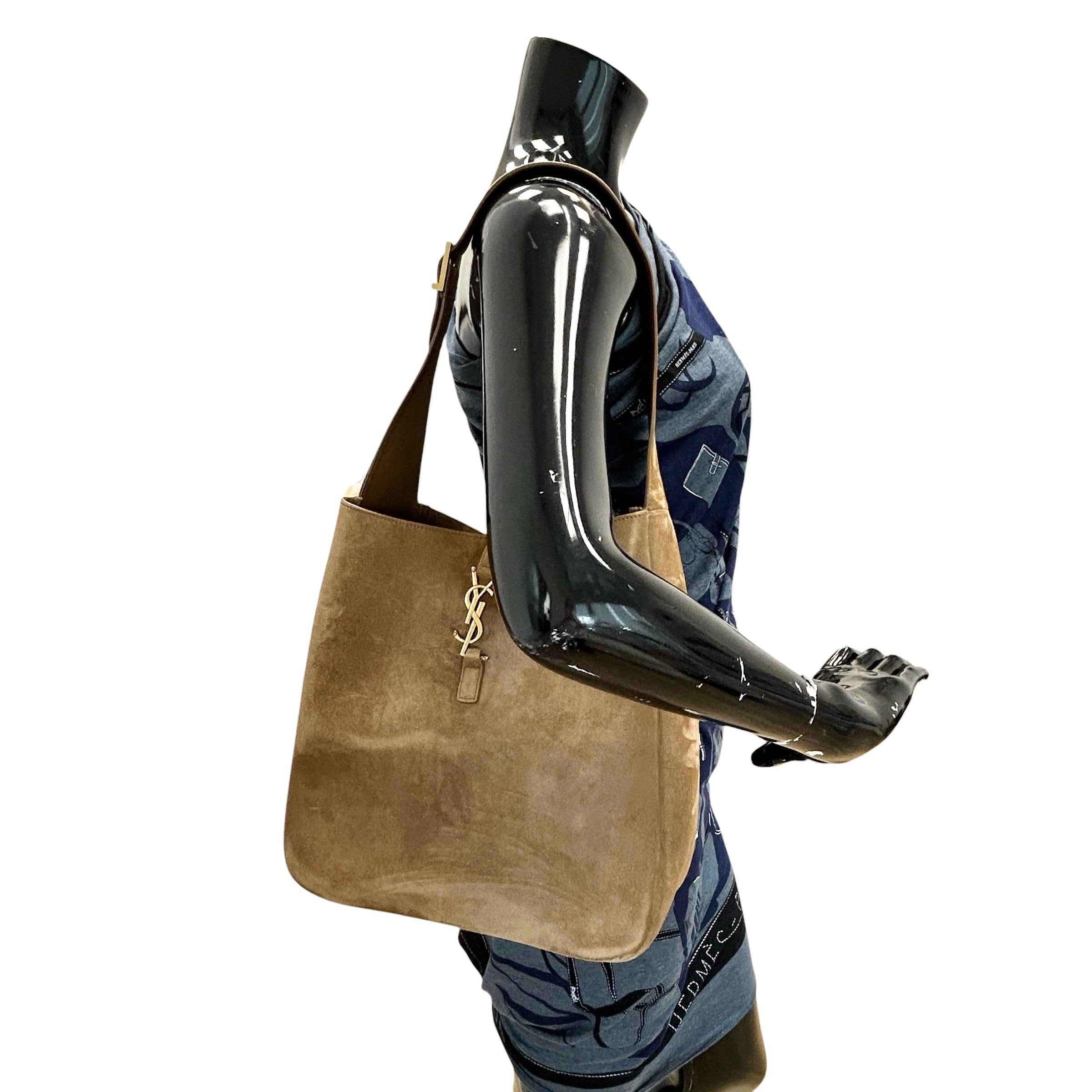 Barley Suede Le 5 A 7 Large Hobo Bag w/GHW