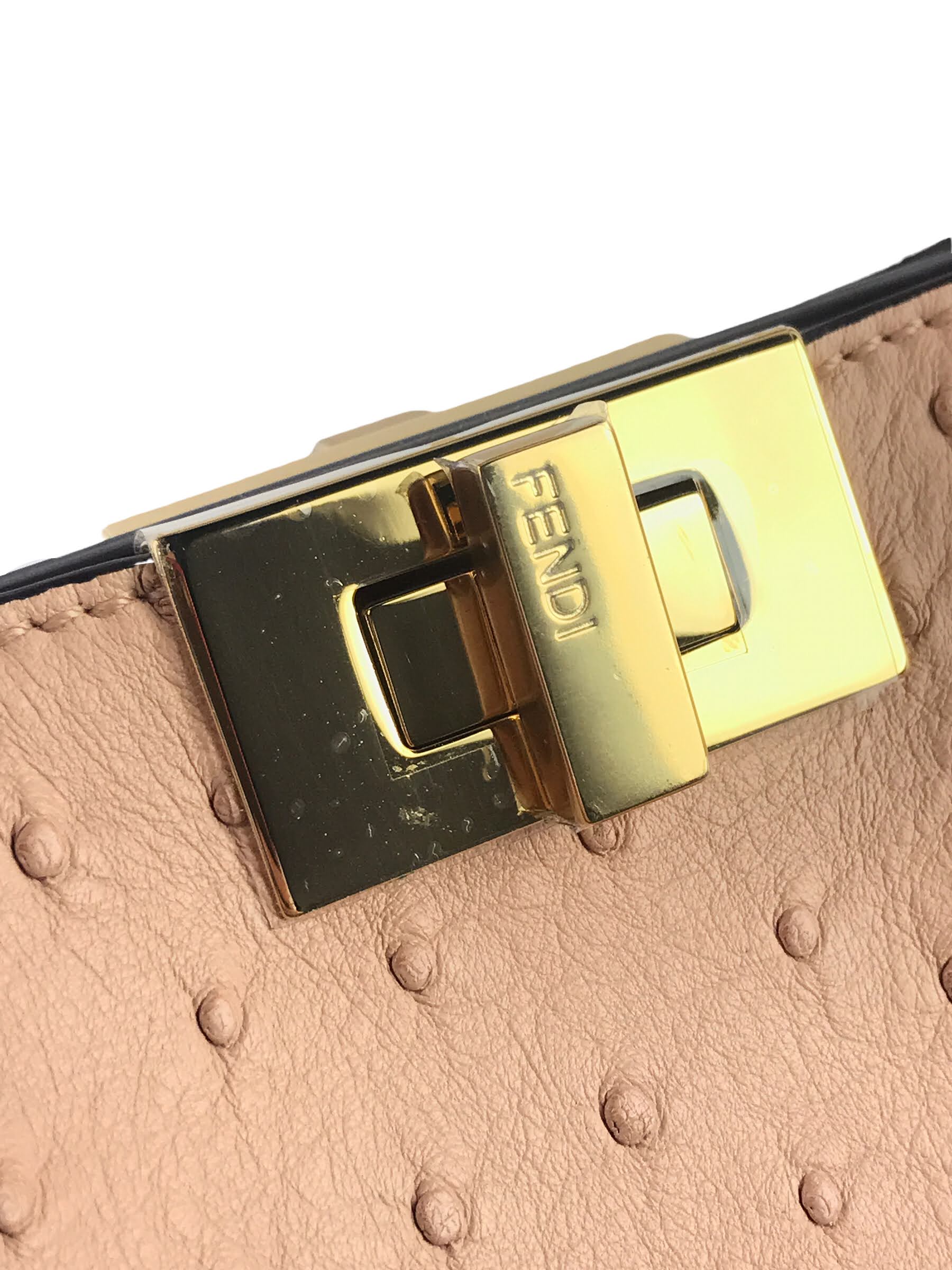 Light Pink Ostrich Small Peekaboo w/GHW