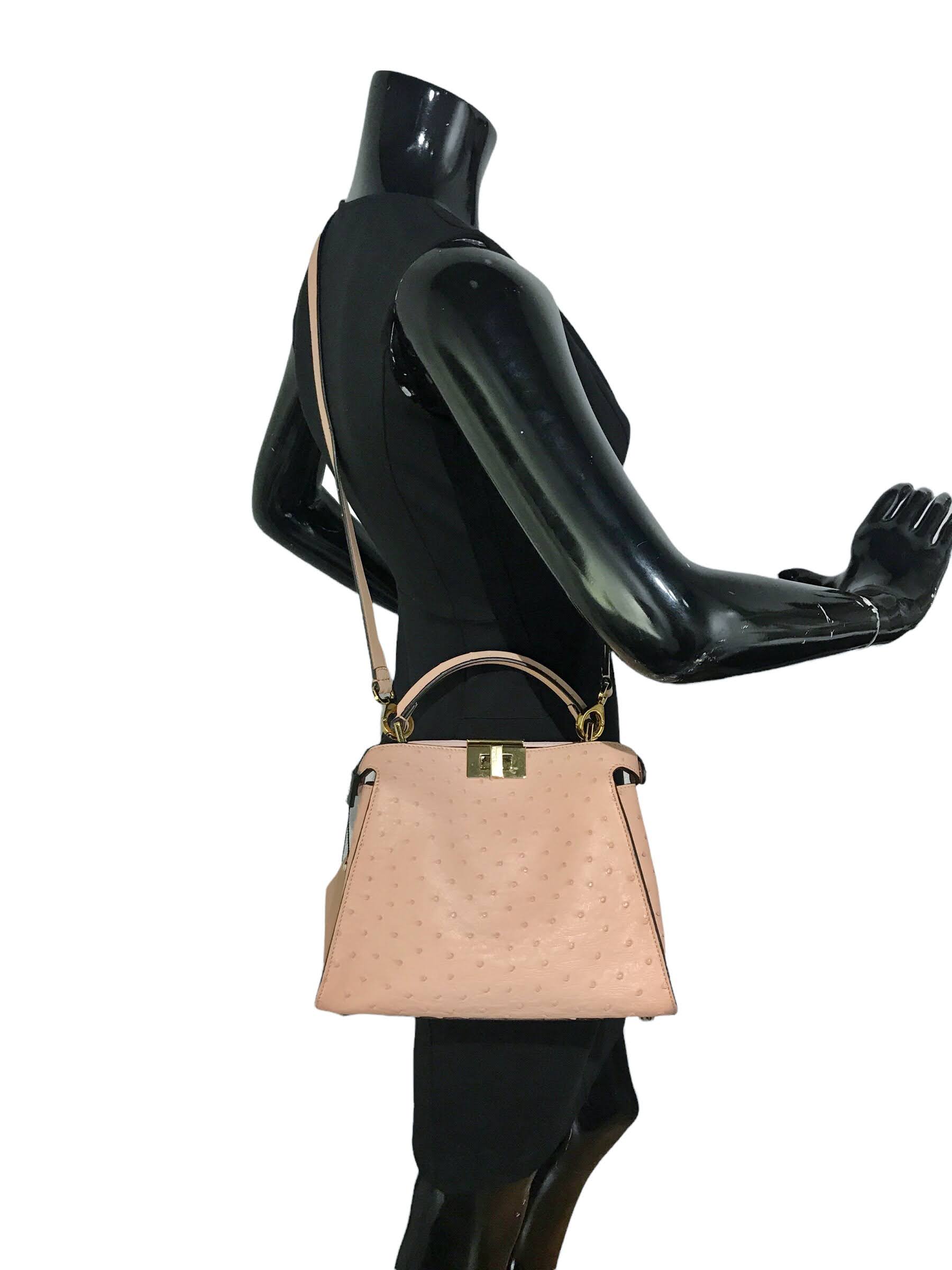 Light Pink Ostrich Small Peekaboo w/GHW