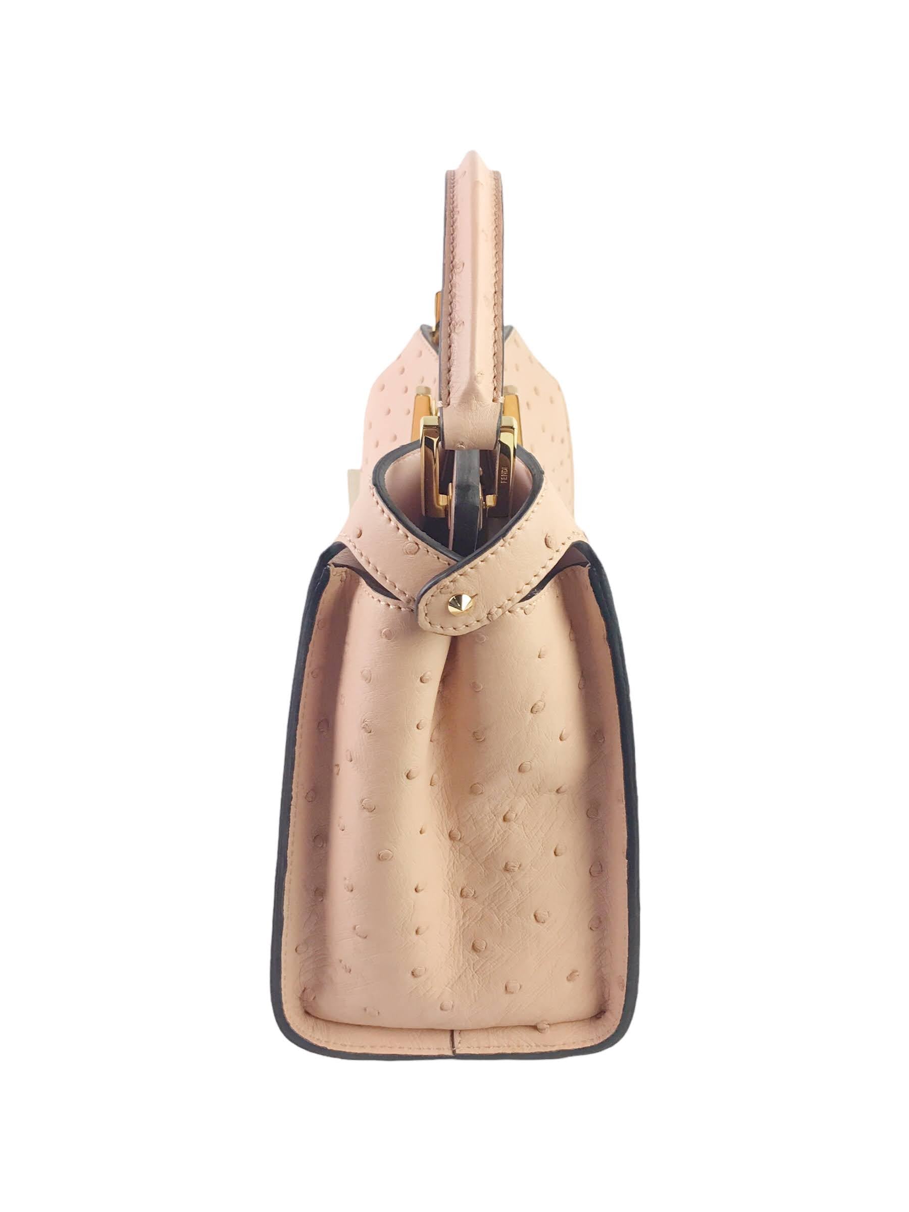 Light Pink Ostrich Small Peekaboo w/GHW