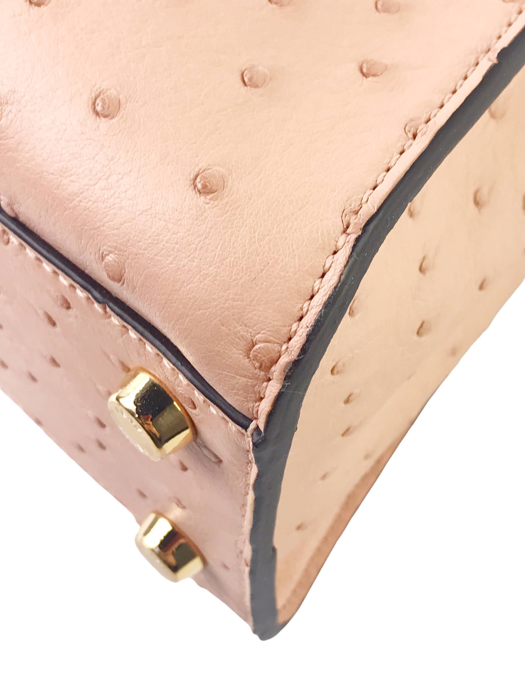 Light Pink Ostrich Small Peekaboo w/GHW