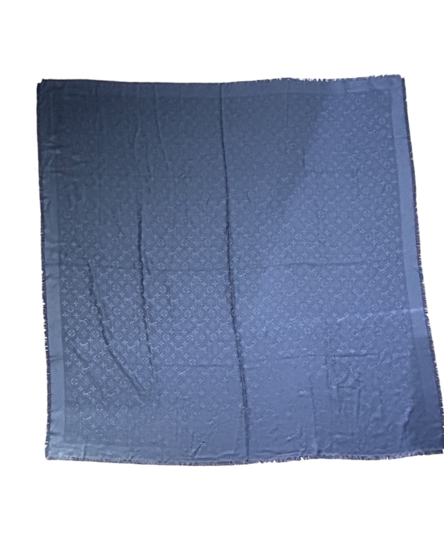 Grey Reversible Monogram Eclipse Wool/Silk Shawl