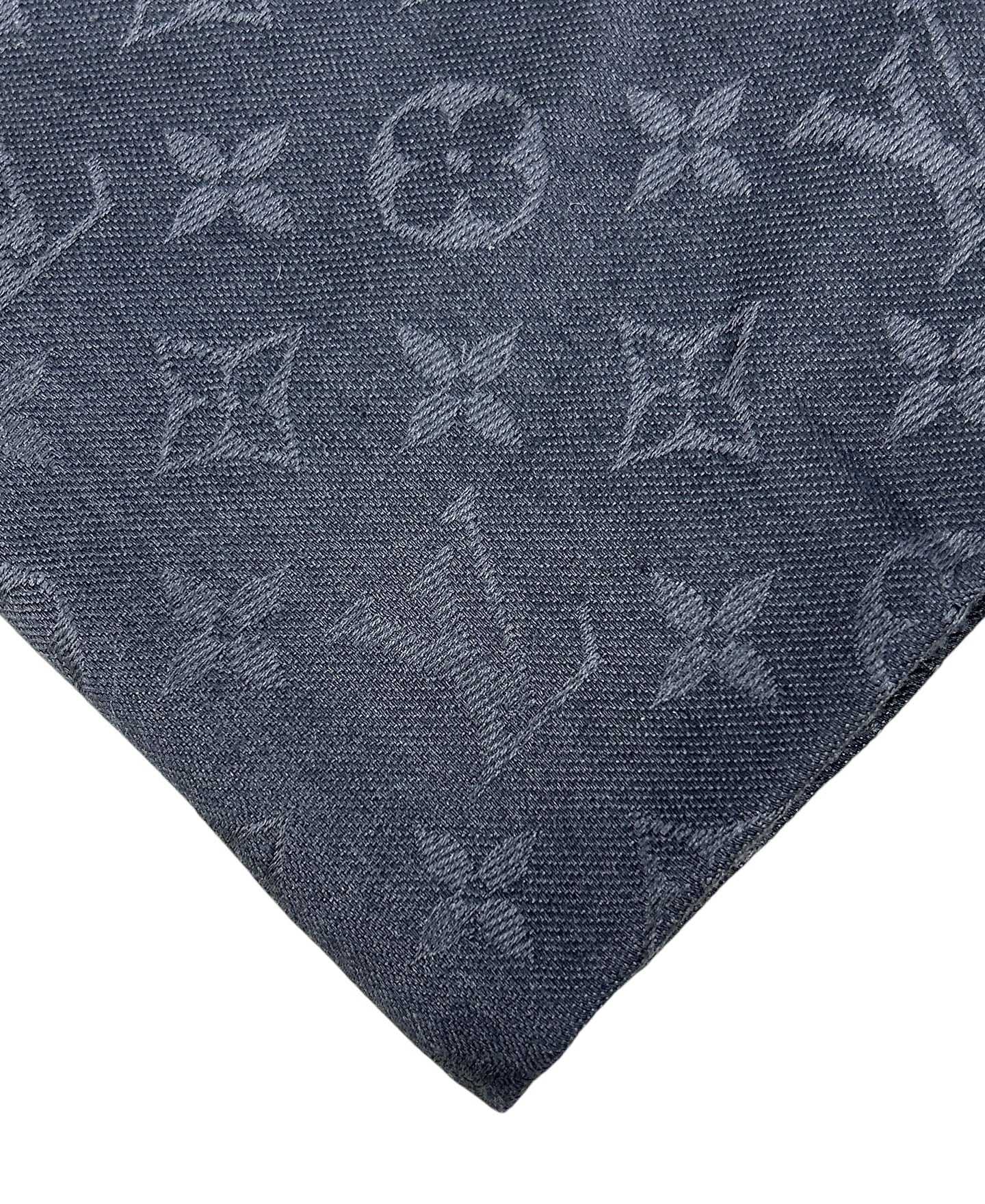 Grey Reversible Monogram Eclipse Wool/Silk Shawl