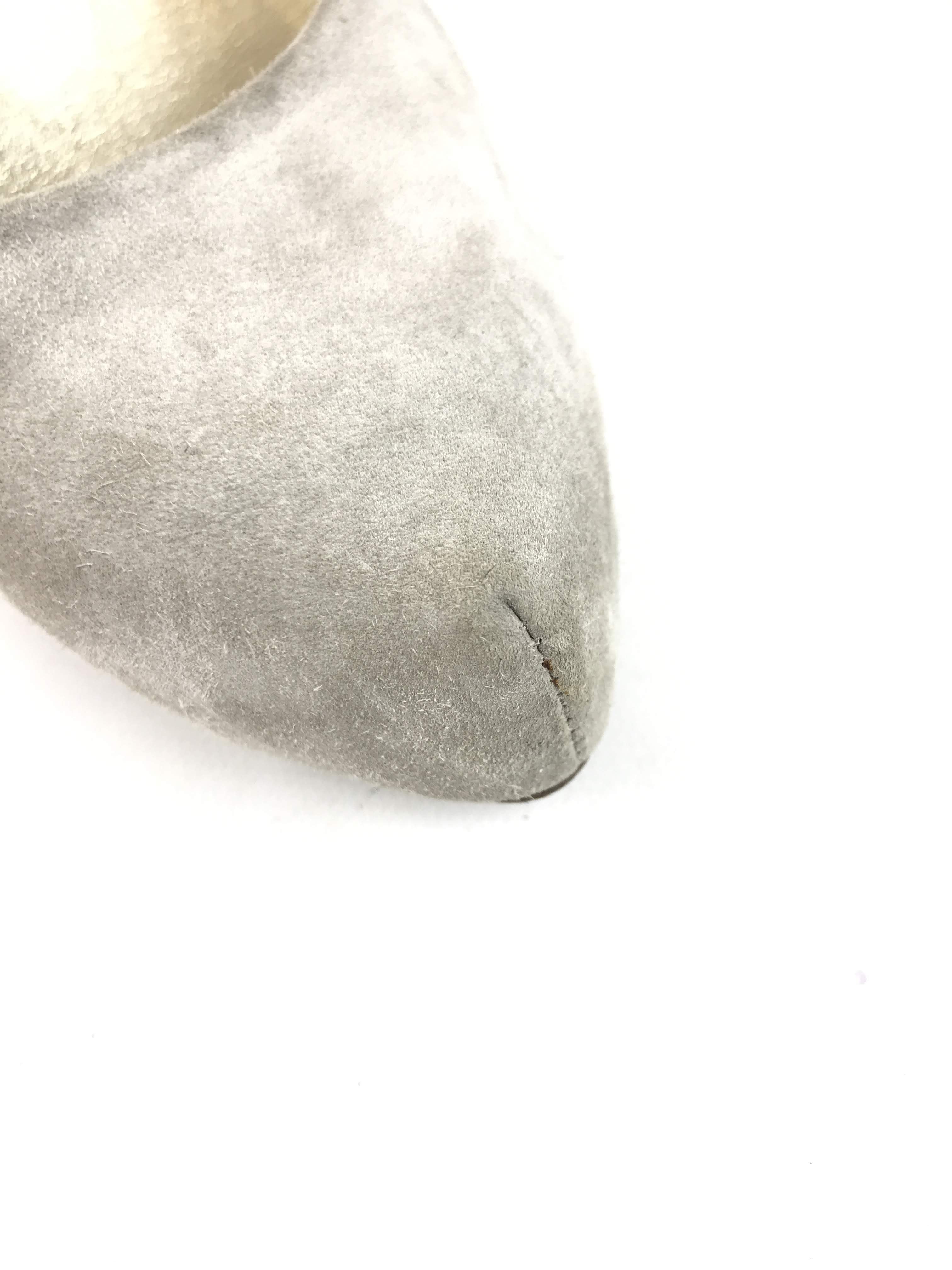 Light Grey Suede Pumps