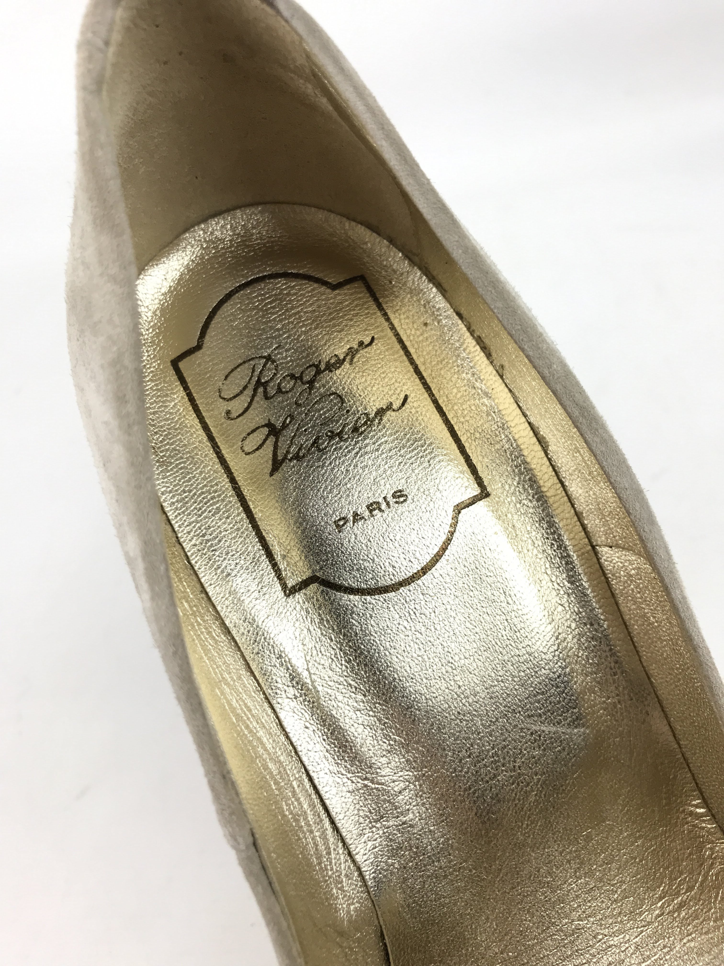 Light Grey Suede Pumps