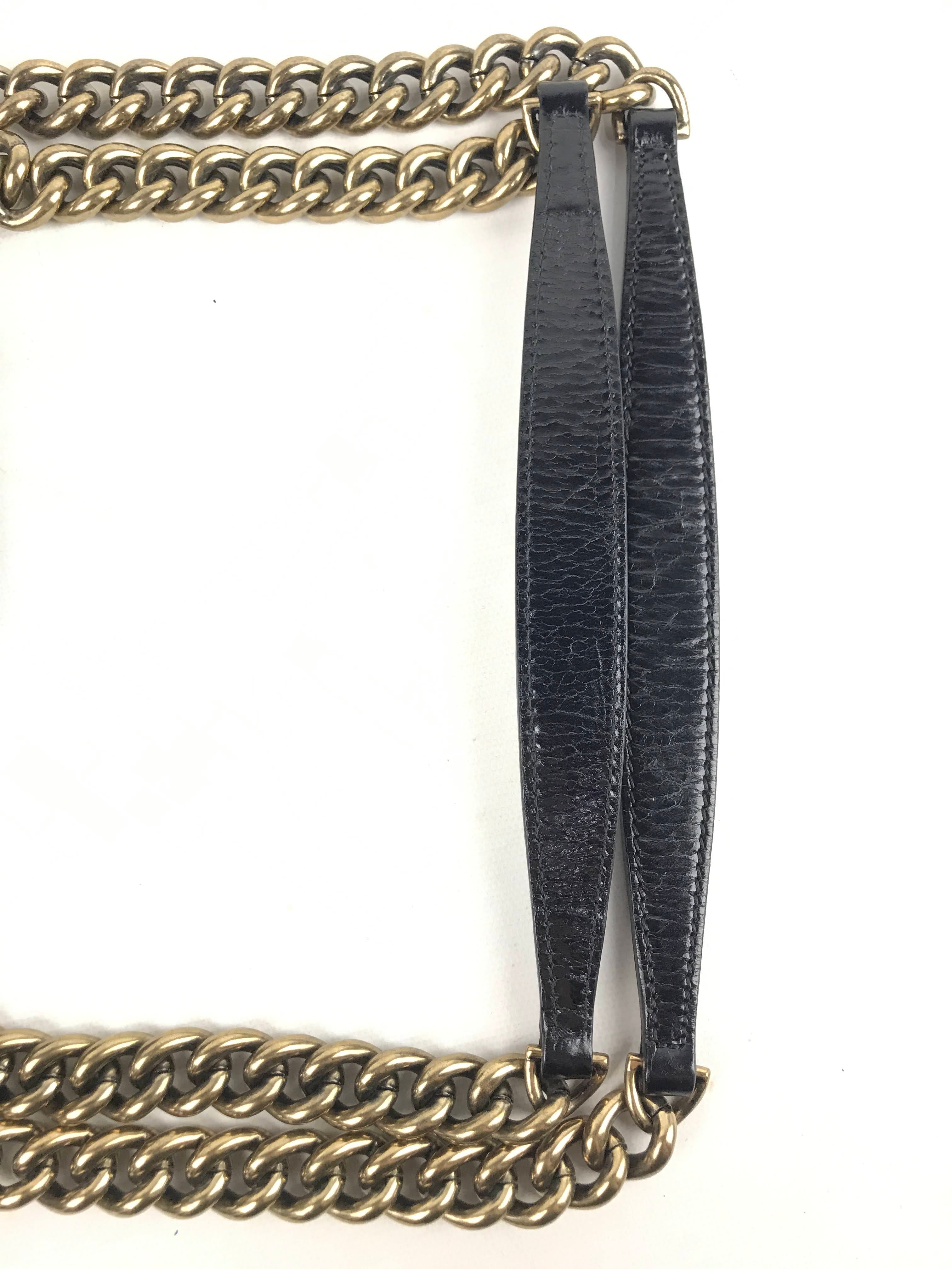 Black Crinkled Glazed Reissue Shopping Tote W/AGHW/RHW