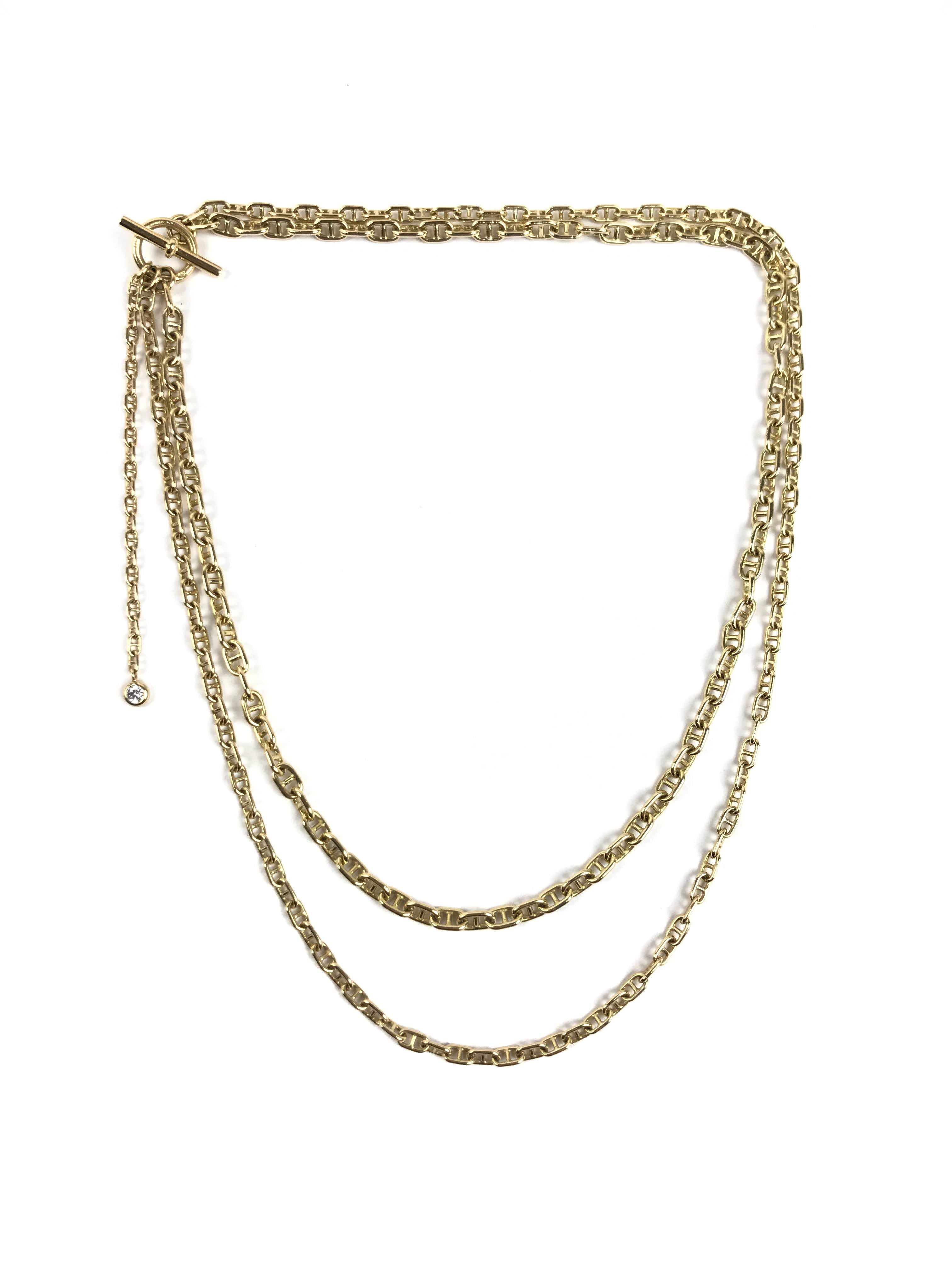 Chaine D’Ancre Enchainee 18K Gold & Diamond Necklace