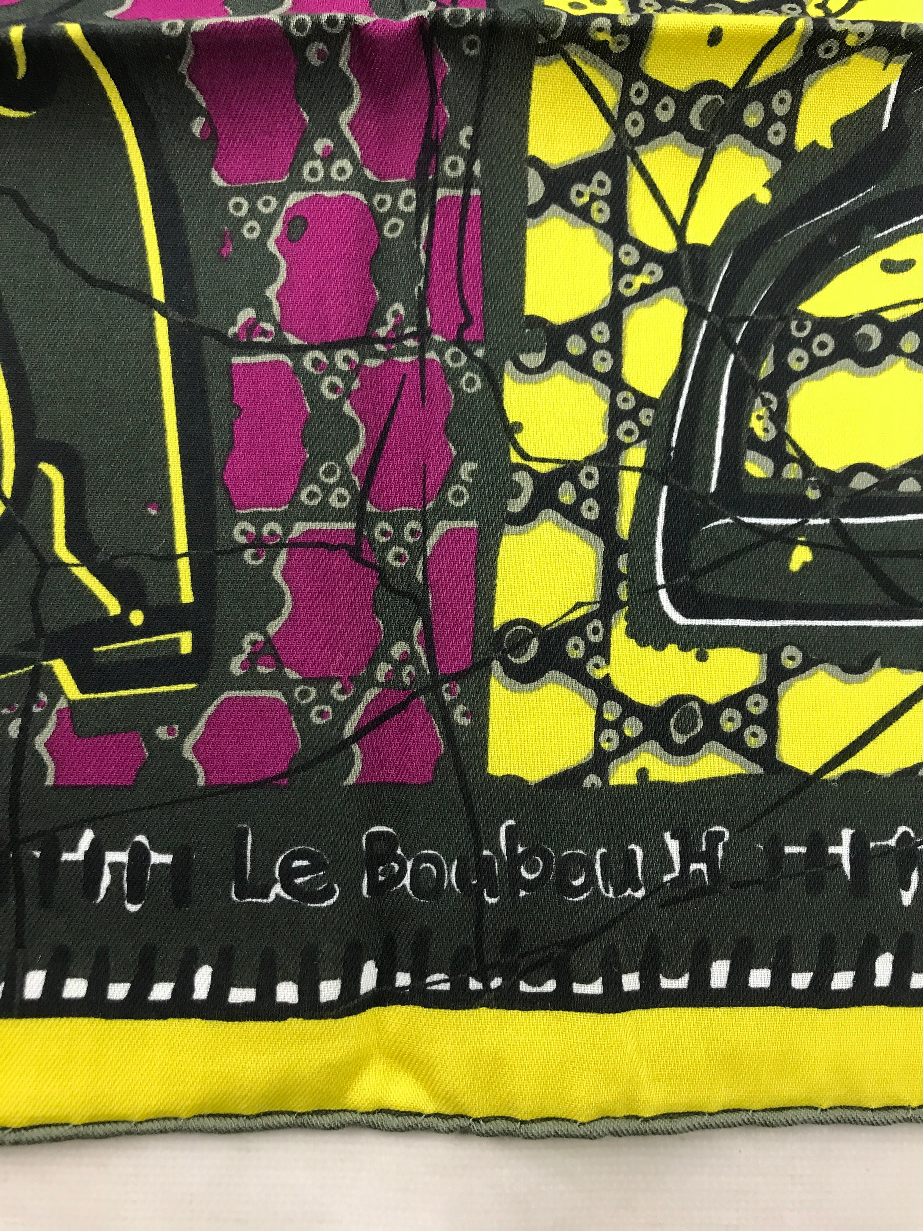 Green/Yellow/Fuschia Le Boubou H Cotton Scarf