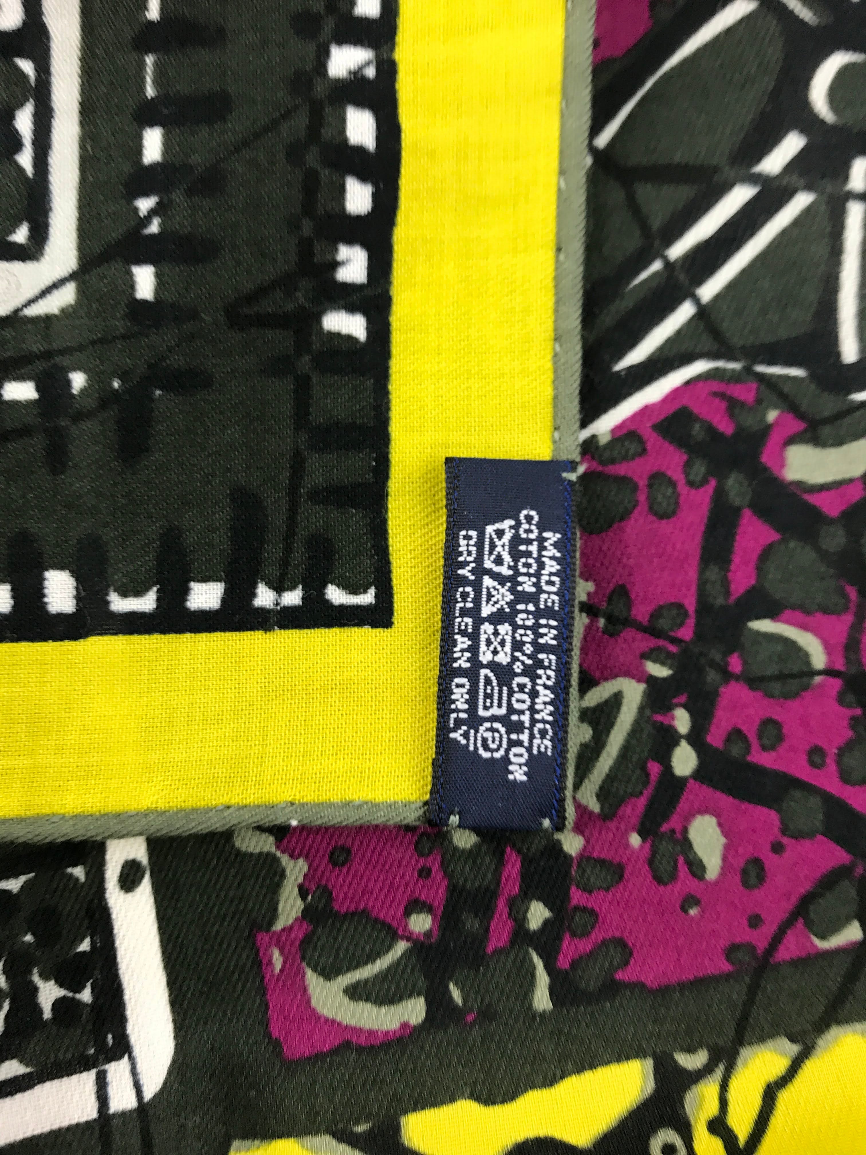 Green/Yellow/Fuschia Le Boubou H Cotton Scarf