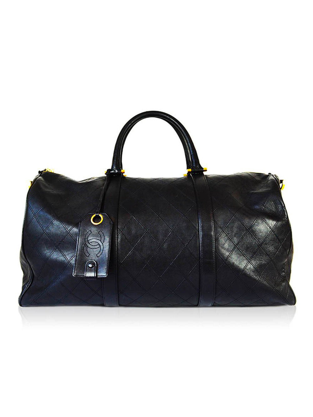 Black Lambskin Vintage Duffel Bag