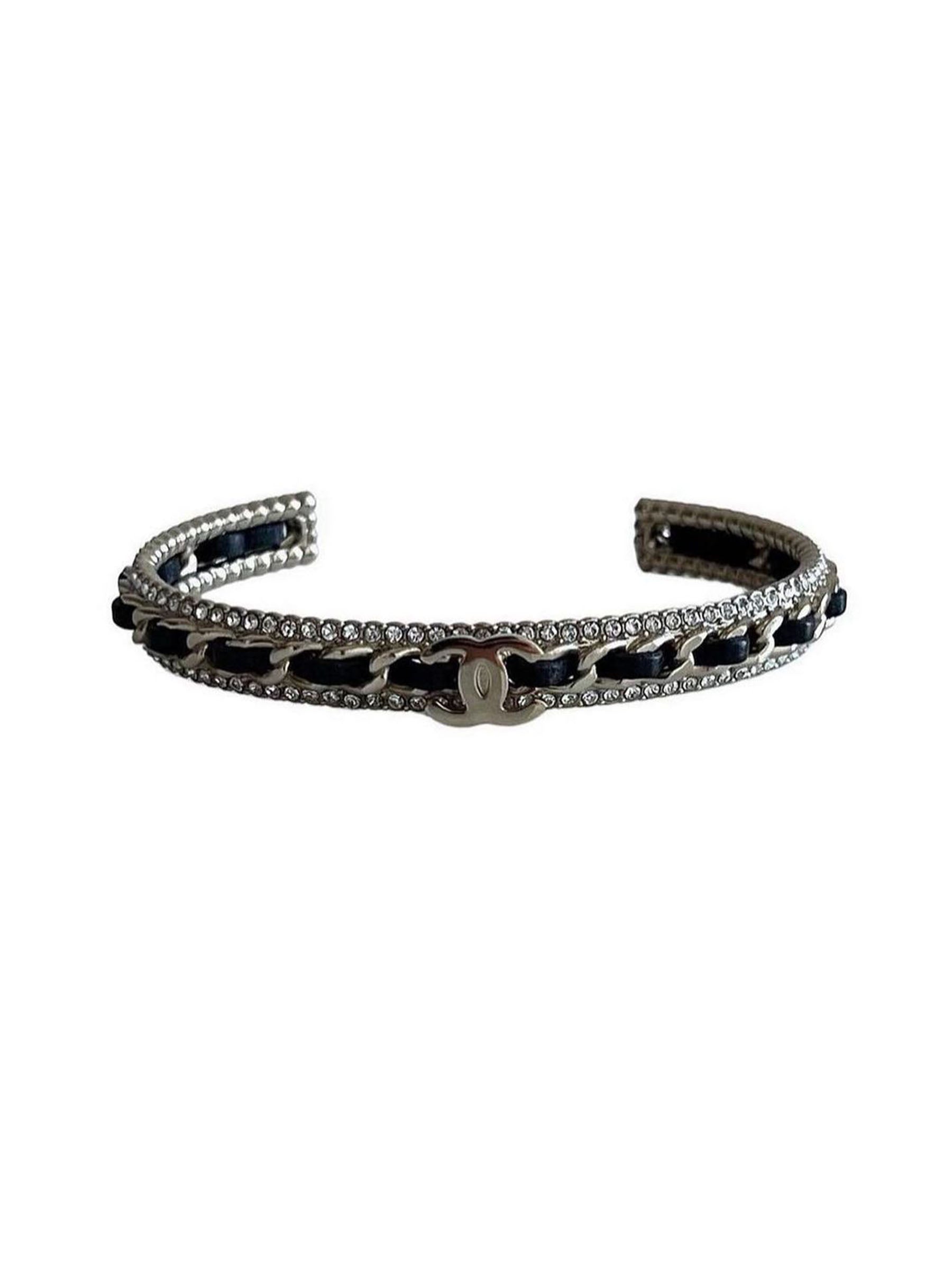 21K Metal/Leather Bracelet Cuff LGHW