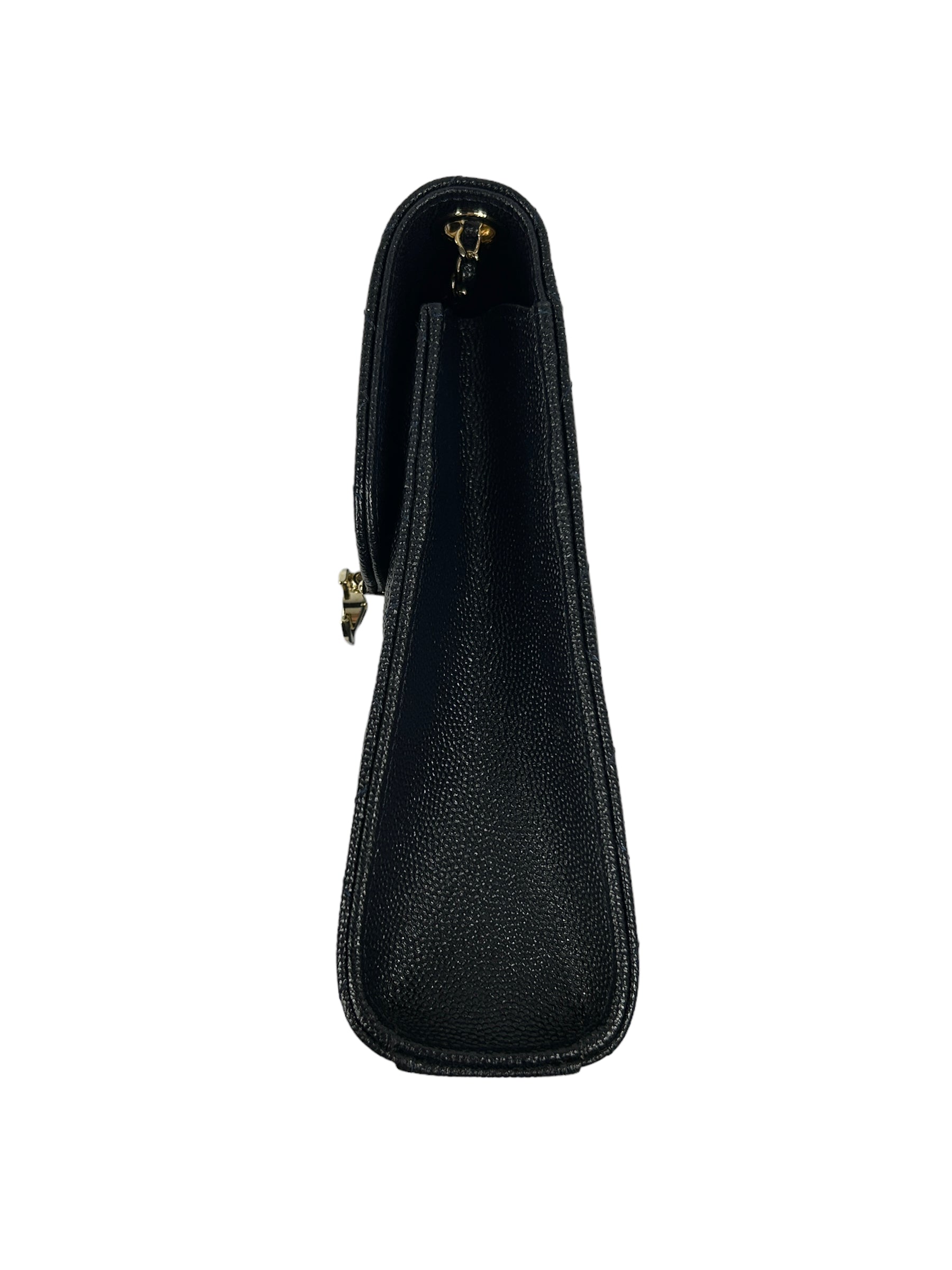 Navy Quilted Caviar Leather Golden Class Phone Holder w/LGHW