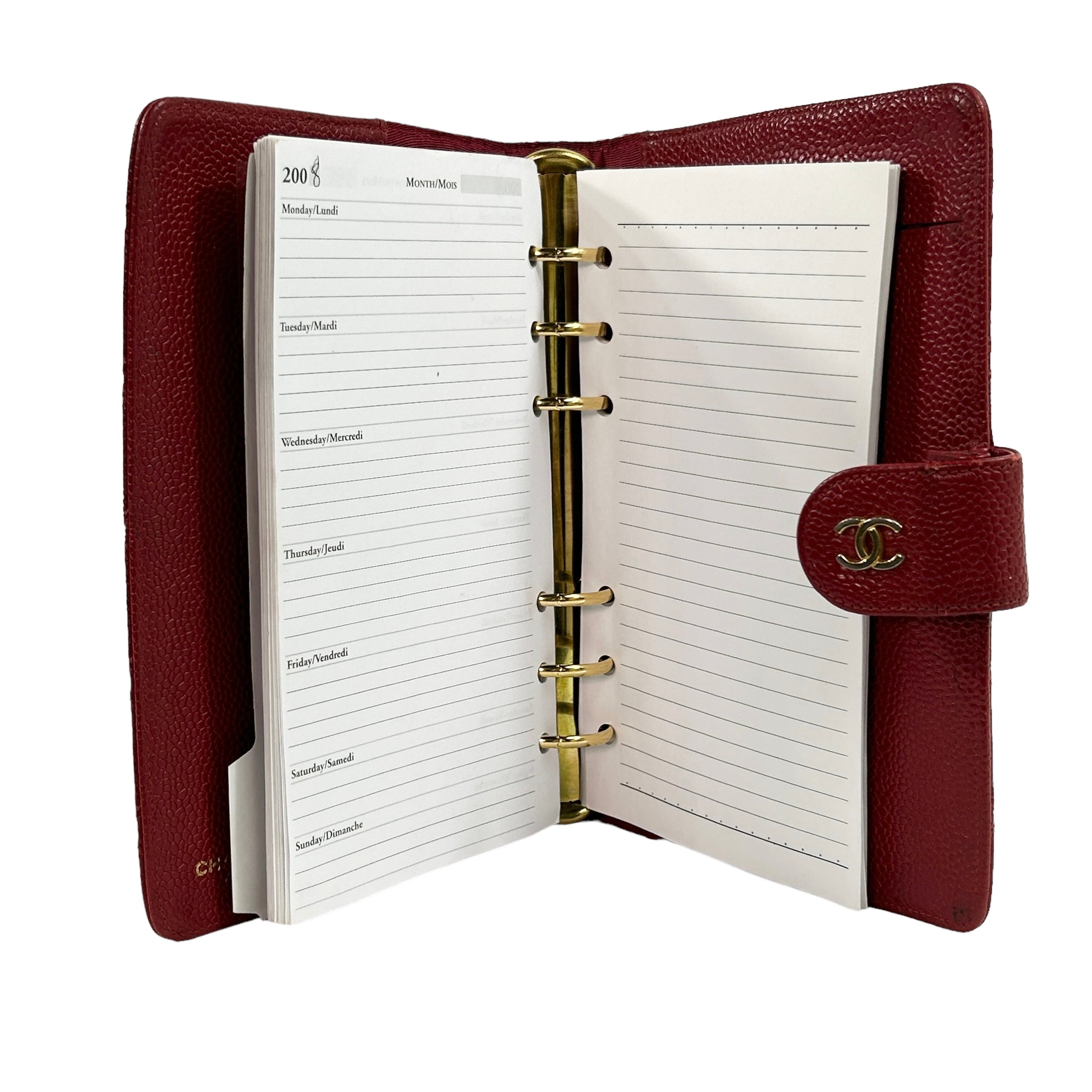 Red Quilted Caviar Leather Agenda Book