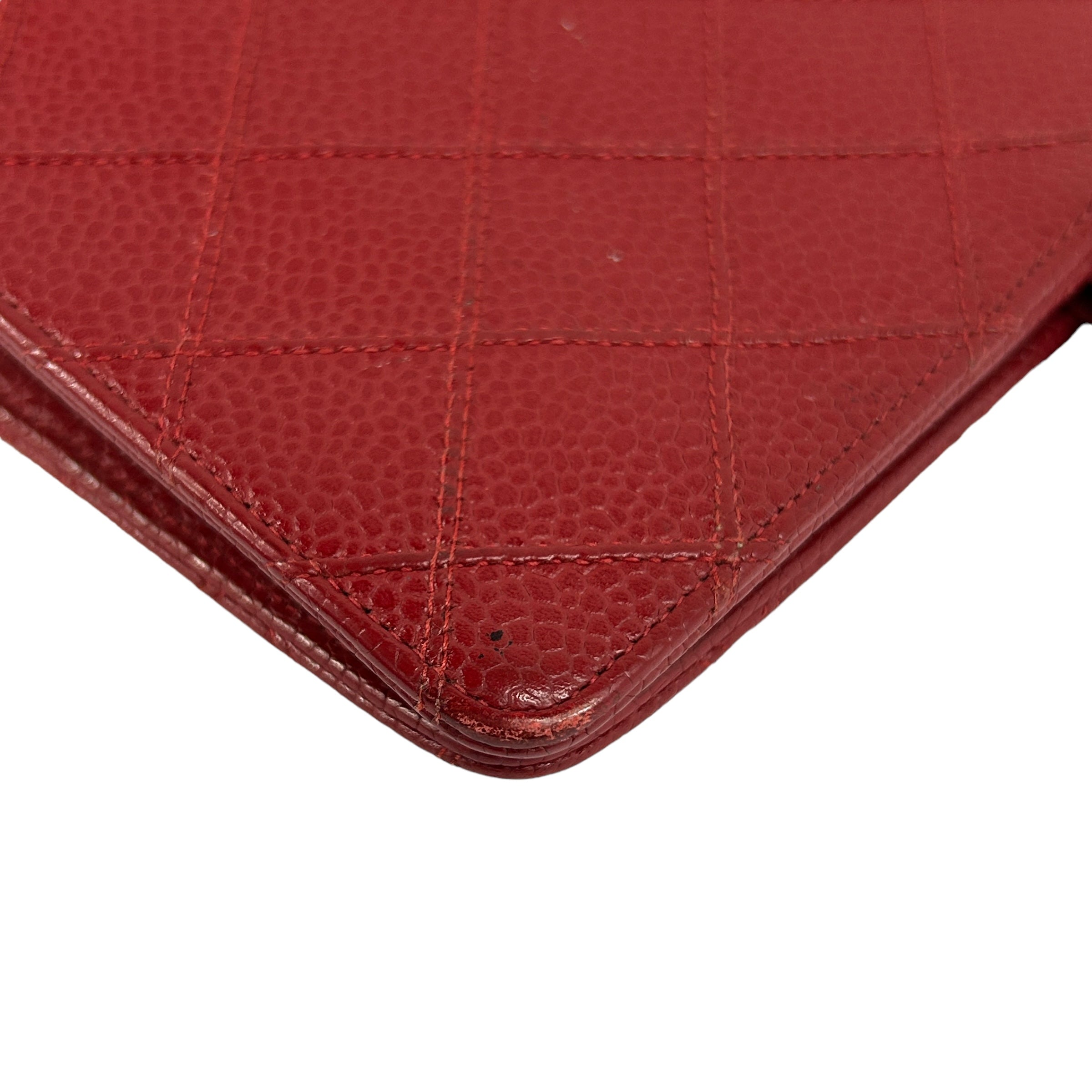 Red Quilted Caviar Leather Agenda Book