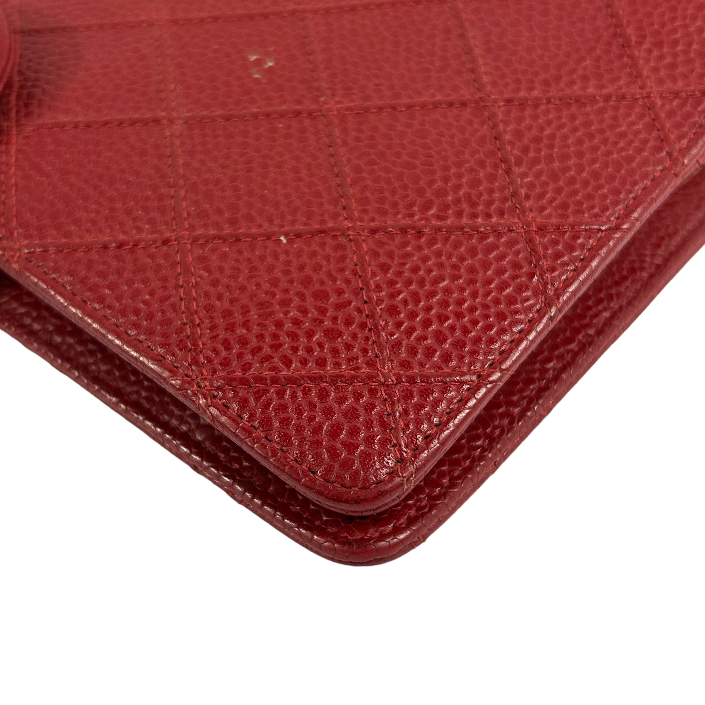 Red Quilted Caviar Leather Agenda Book