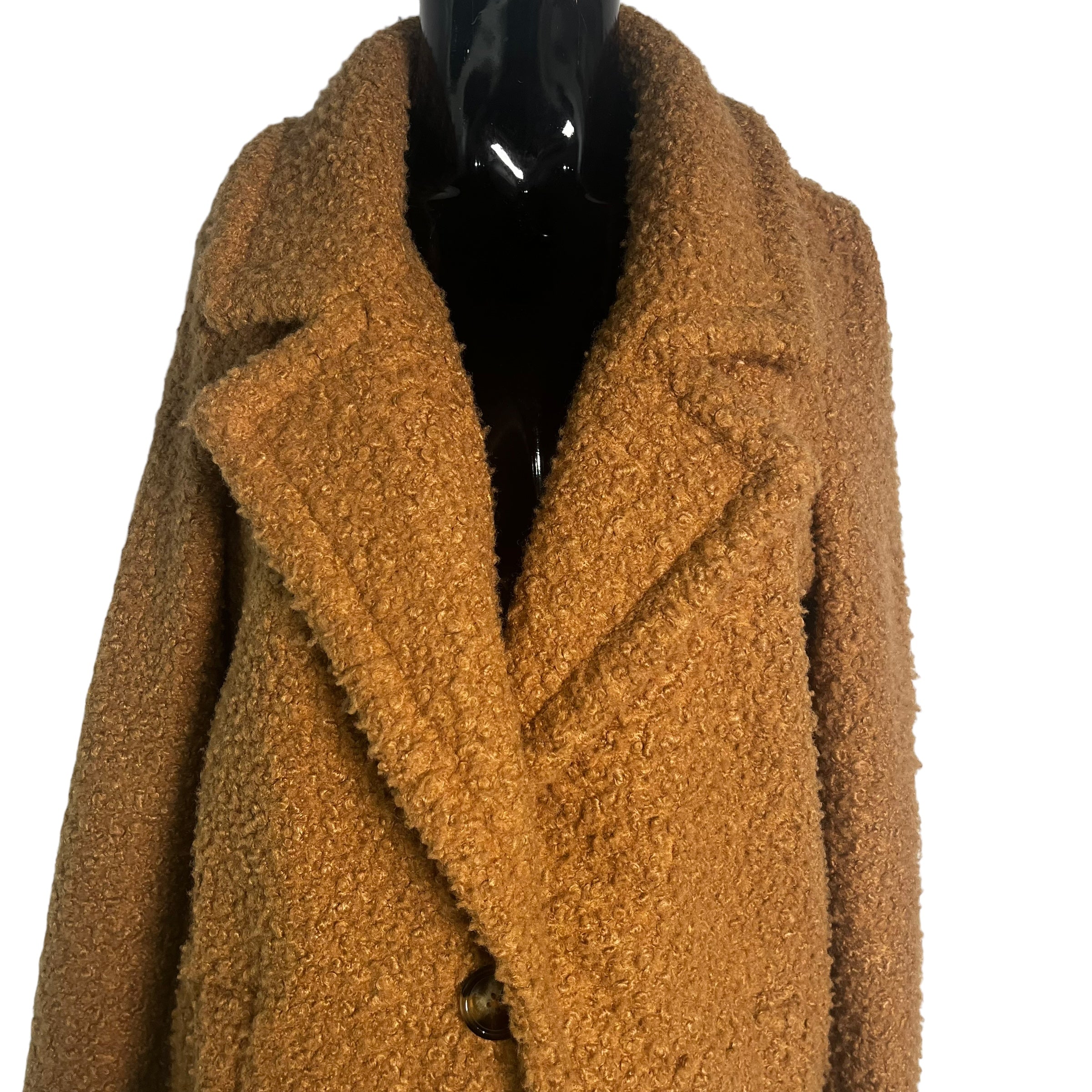 DYNAMITE Camel Faux Shearling Teddy Coat